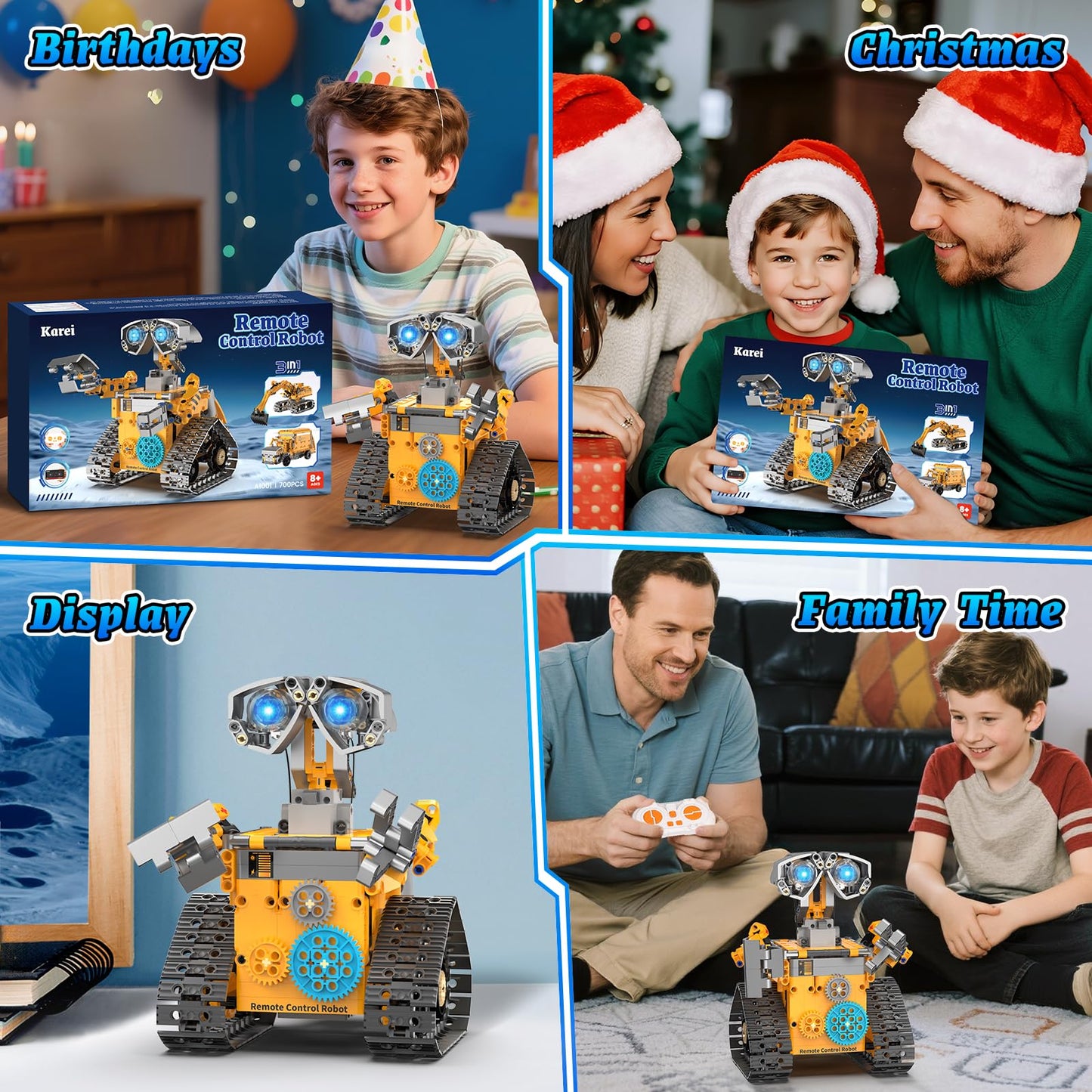 Karei 3-in-1 Robot Building Kit for Boys 8-14 | 700+ Pcs, App & Remote Control