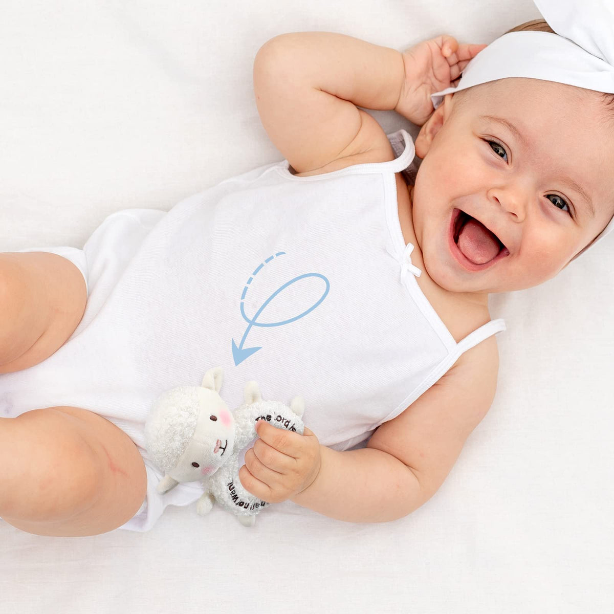 Karenhi Lamb Plush Toy – Soft White Stuffed Animal for Baby, Baptism & Nursery Decor