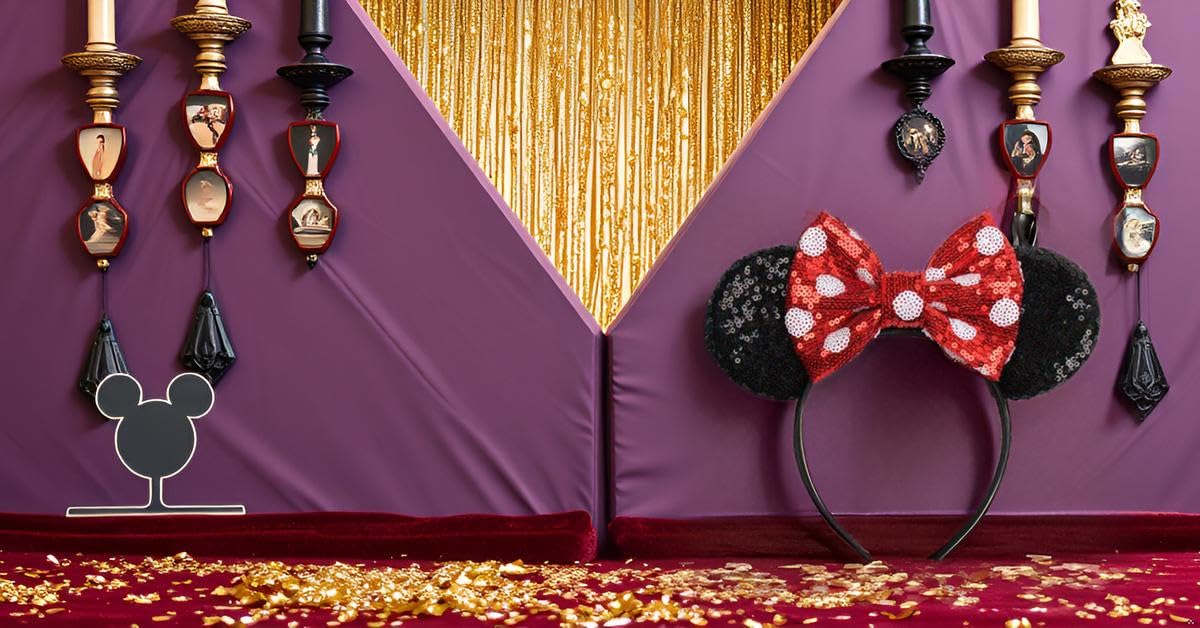 KARETT Mouse Ears Headband – Glitter Sparkle Party Princess Accessory