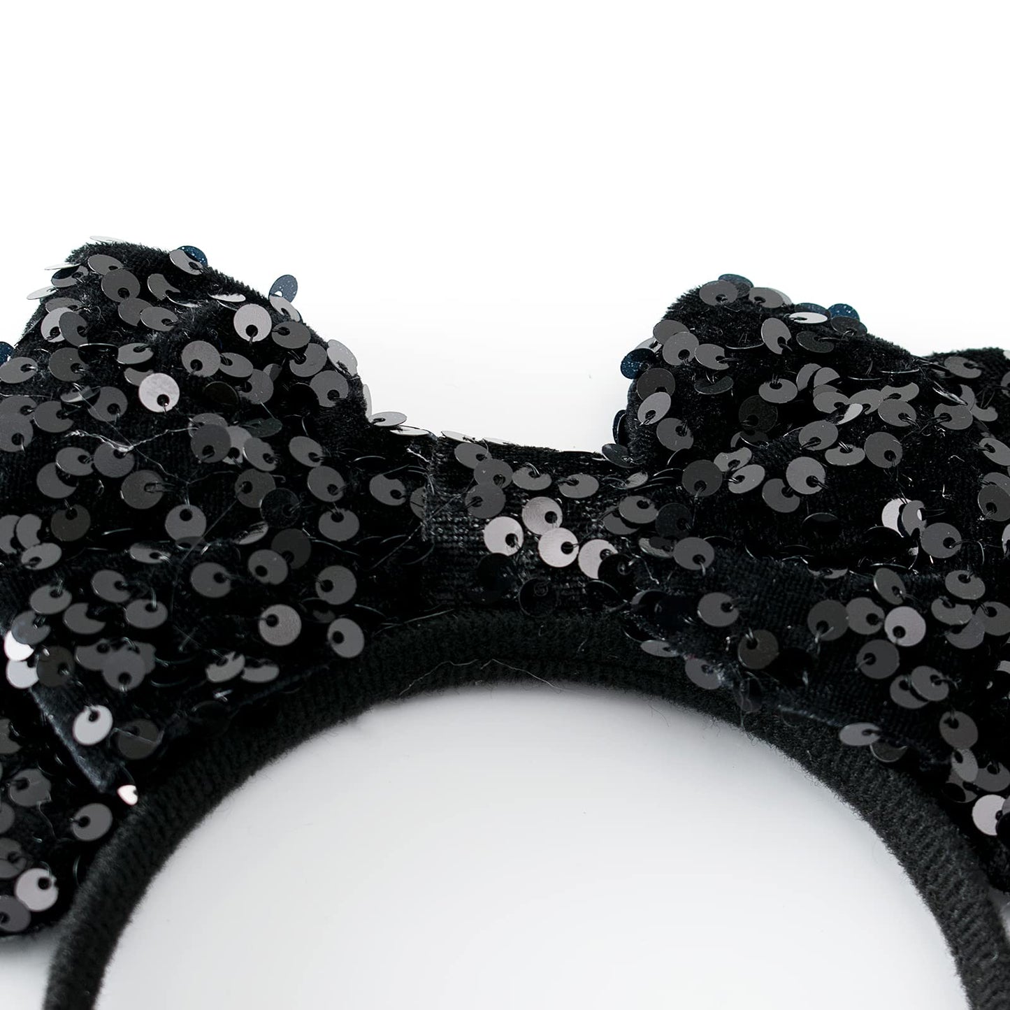 KARETT Mouse Ears Bow Headband – Sparkle Glitter Party Cosplay Accessory