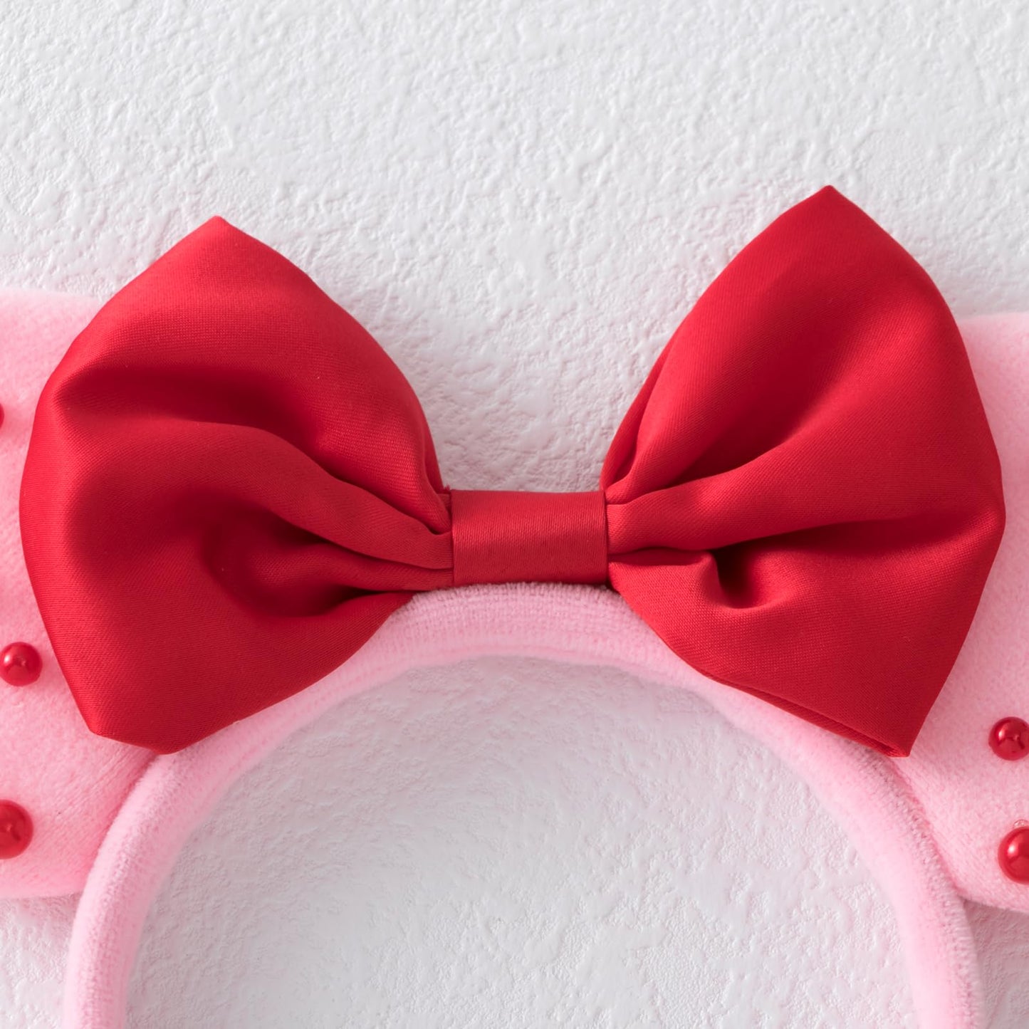 KARETT Pearl Mouse Ears Bow Headband – Sparkle Glitter Party Accessory