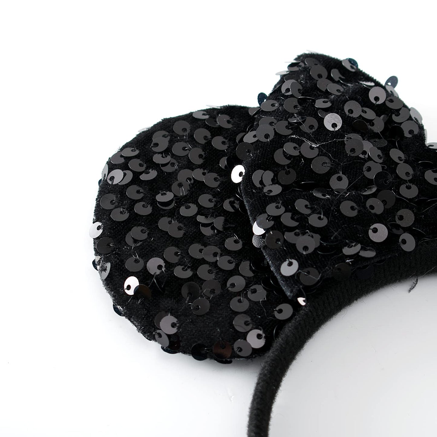 KARETT Mouse Ears Bow Headband – Sparkle Glitter Party Cosplay Accessory