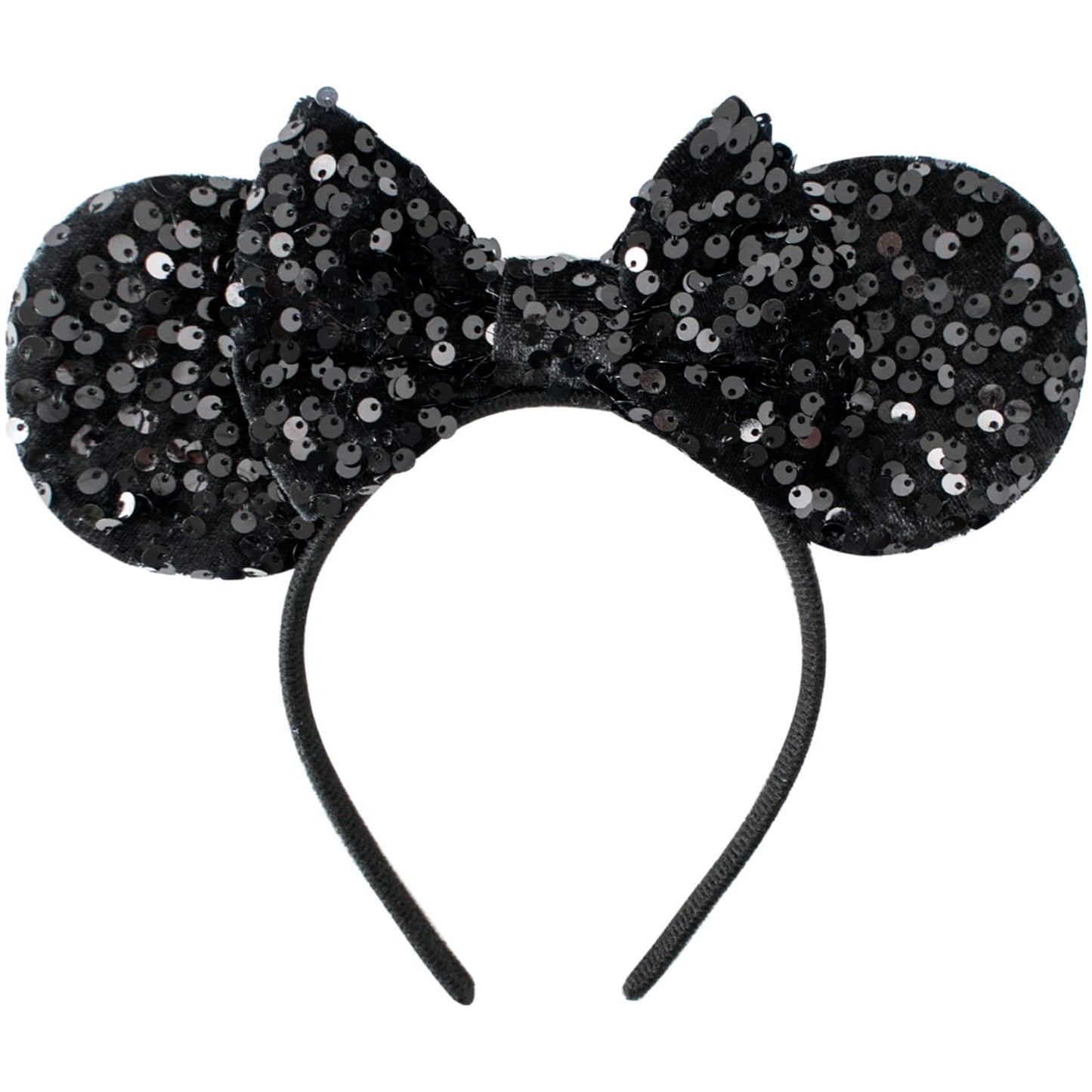 KARETT Mouse Ears Bow Headband – Sparkle Glitter Party Cosplay Accessory