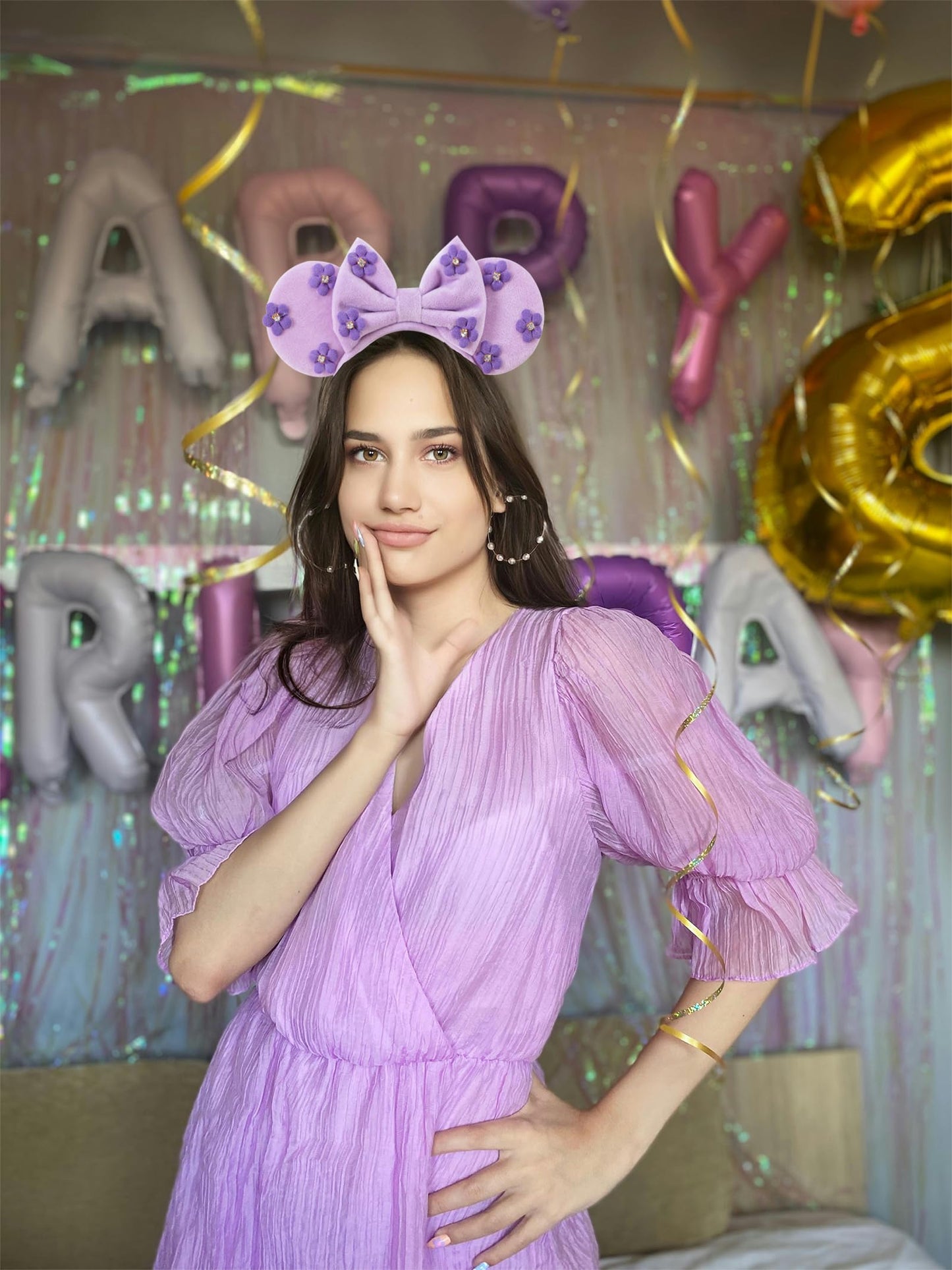 KARETT Mouse Ears Headband – Sparkle Glitter Party Accessory