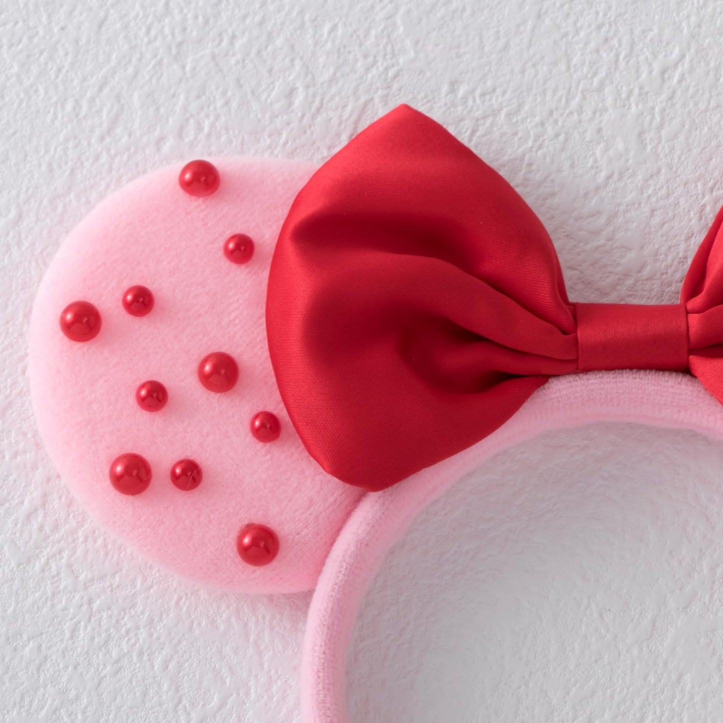 KARETT Pearl Mouse Ears Bow Headband – Sparkle Glitter Party Accessory