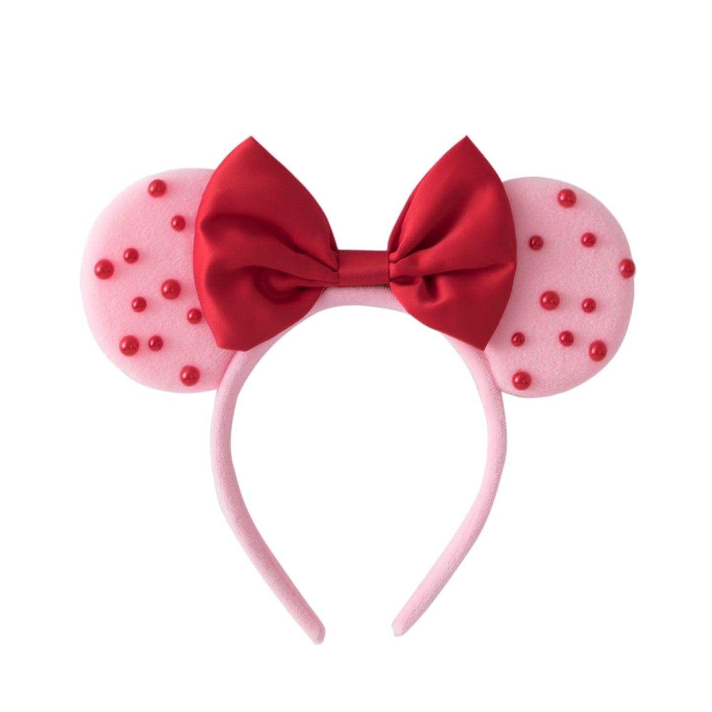 KARETT Pearl Mouse Ears Bow Headband – Sparkle Glitter Party Accessory