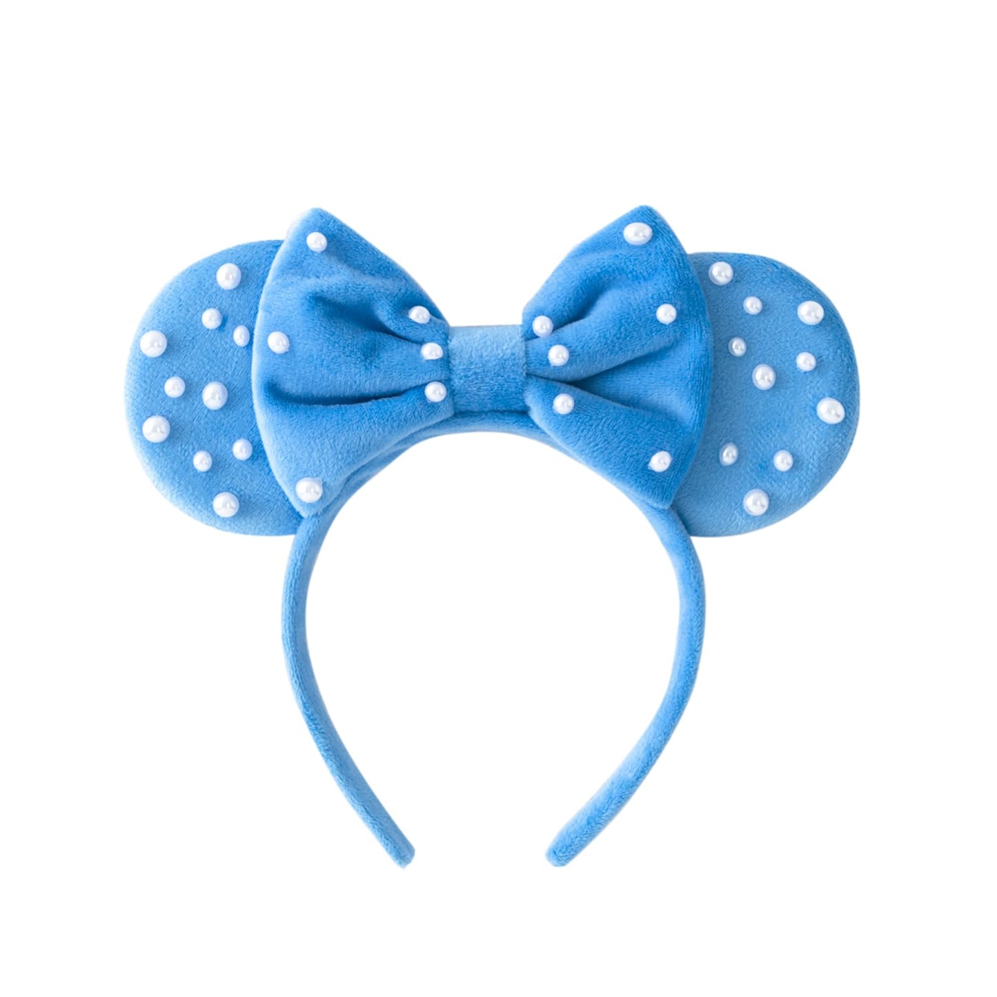 KARETT Pearl Mouse Ears Bow Headband – Sparkling Glitter Party Accessory
