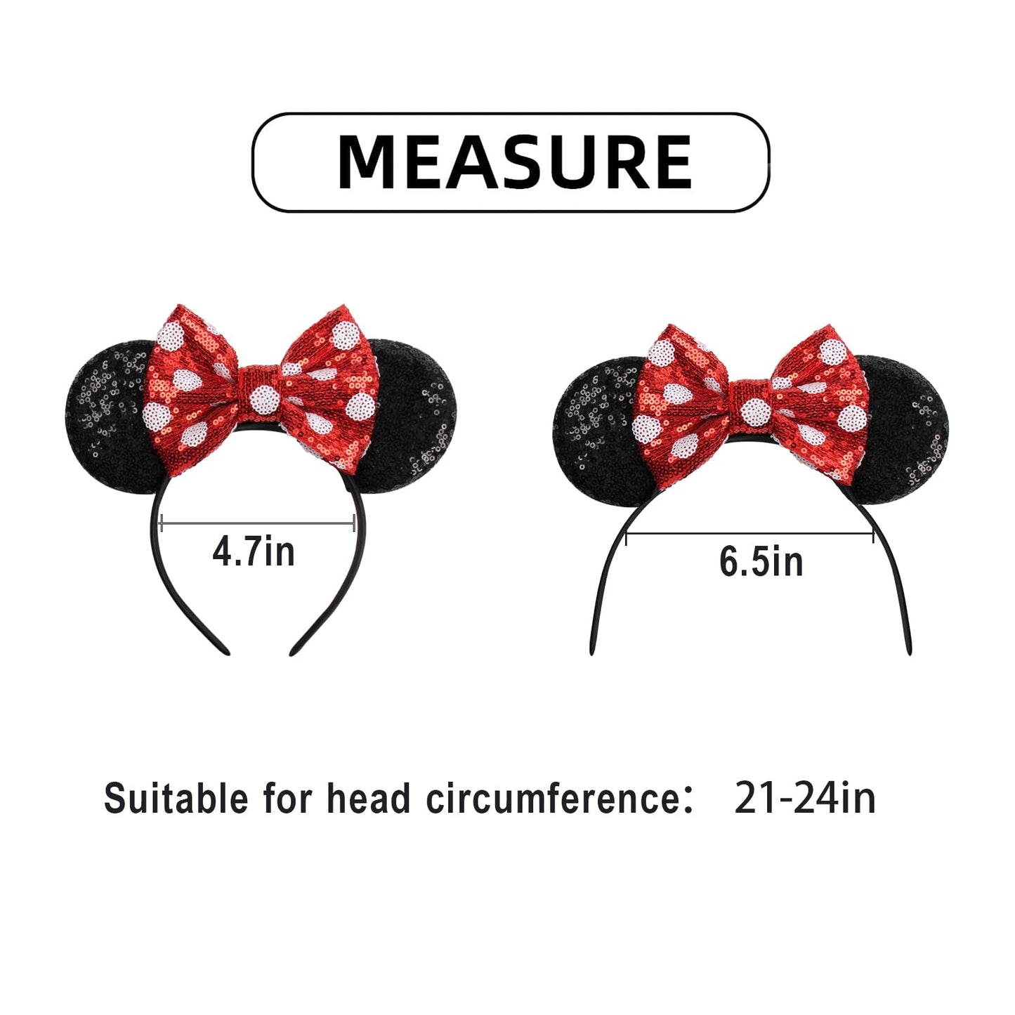 KARETT Mouse Ears Headband – Glitter Sparkle Party Princess Accessory