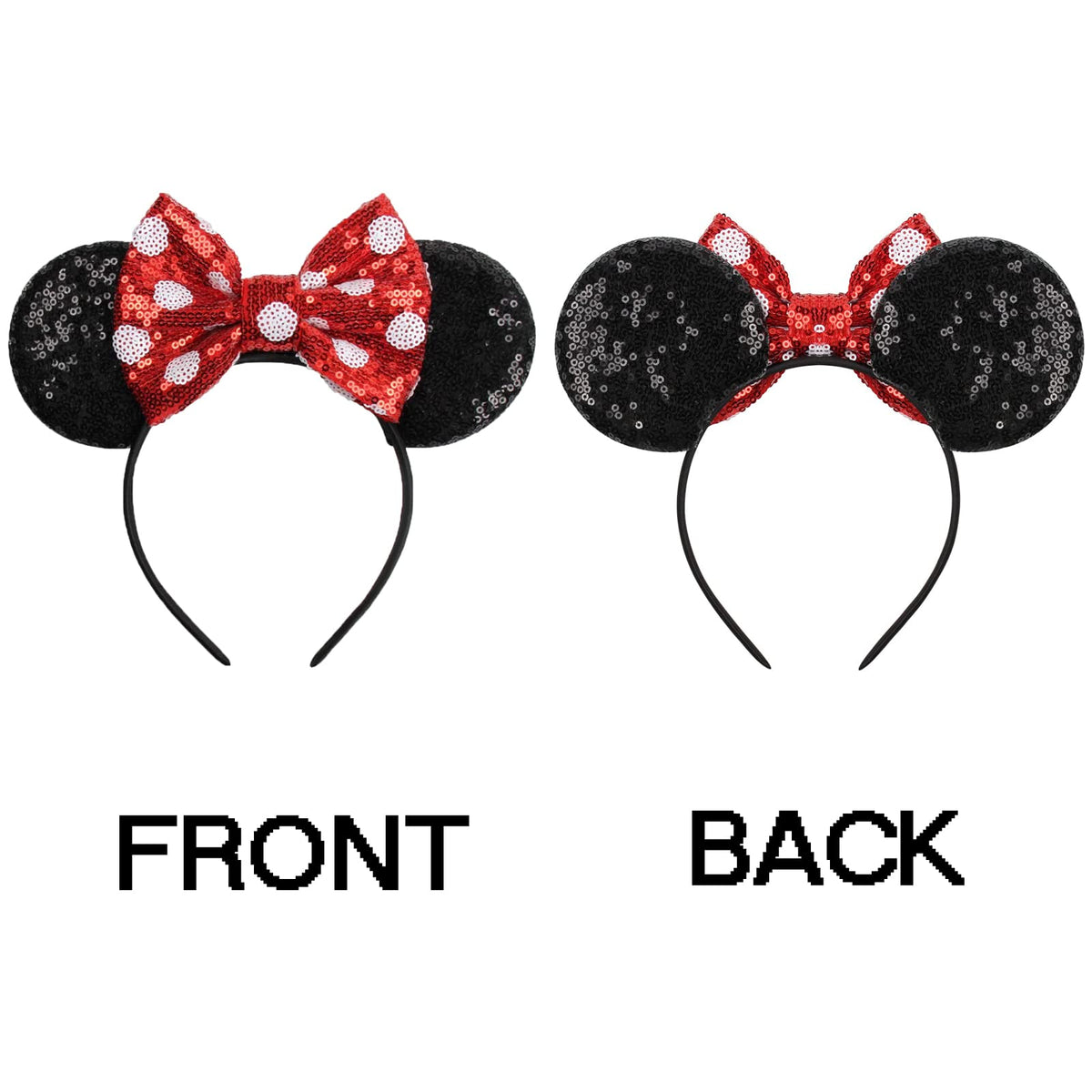 KARETT Mouse Ears Headband – Glitter Sparkle Party Princess Accessory