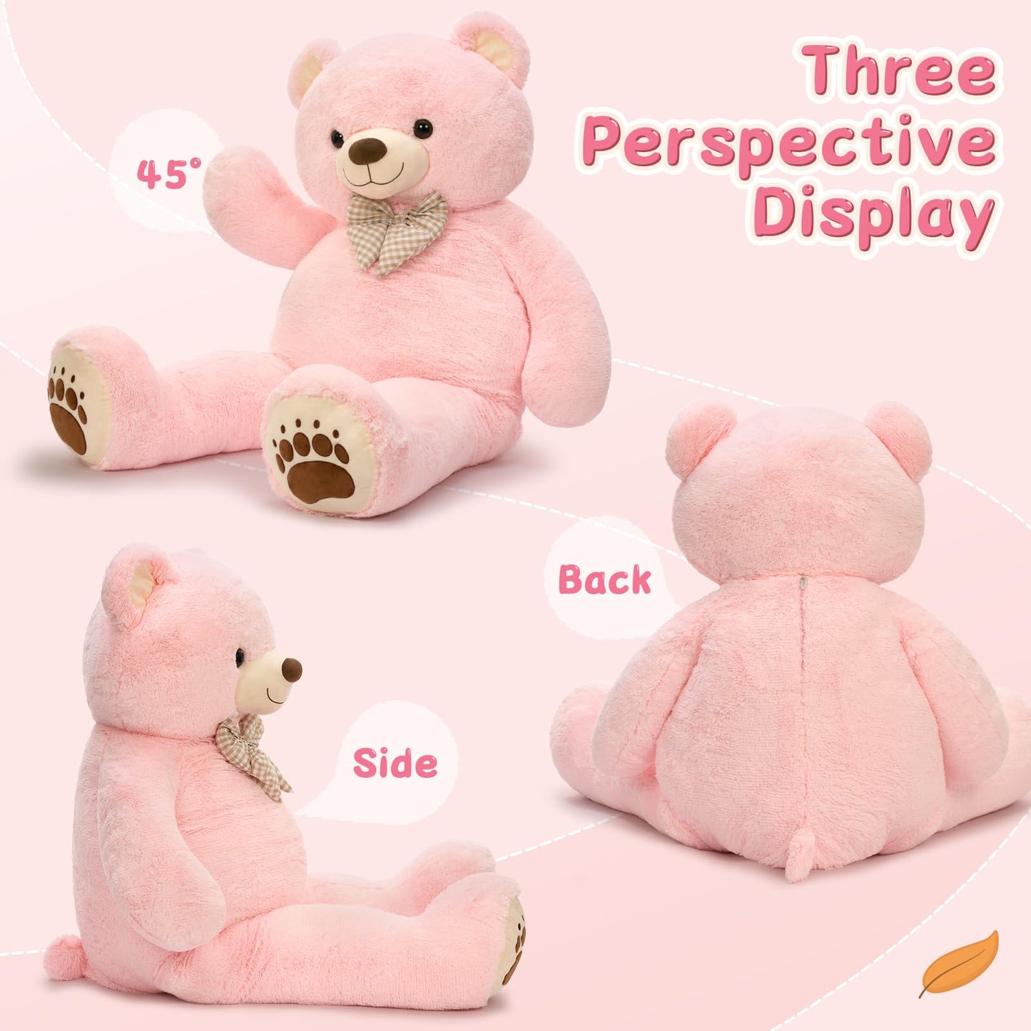 Karister 6ft Giant Teddy Bear – 72in Pink Plush, Life-Size Huggable Bear