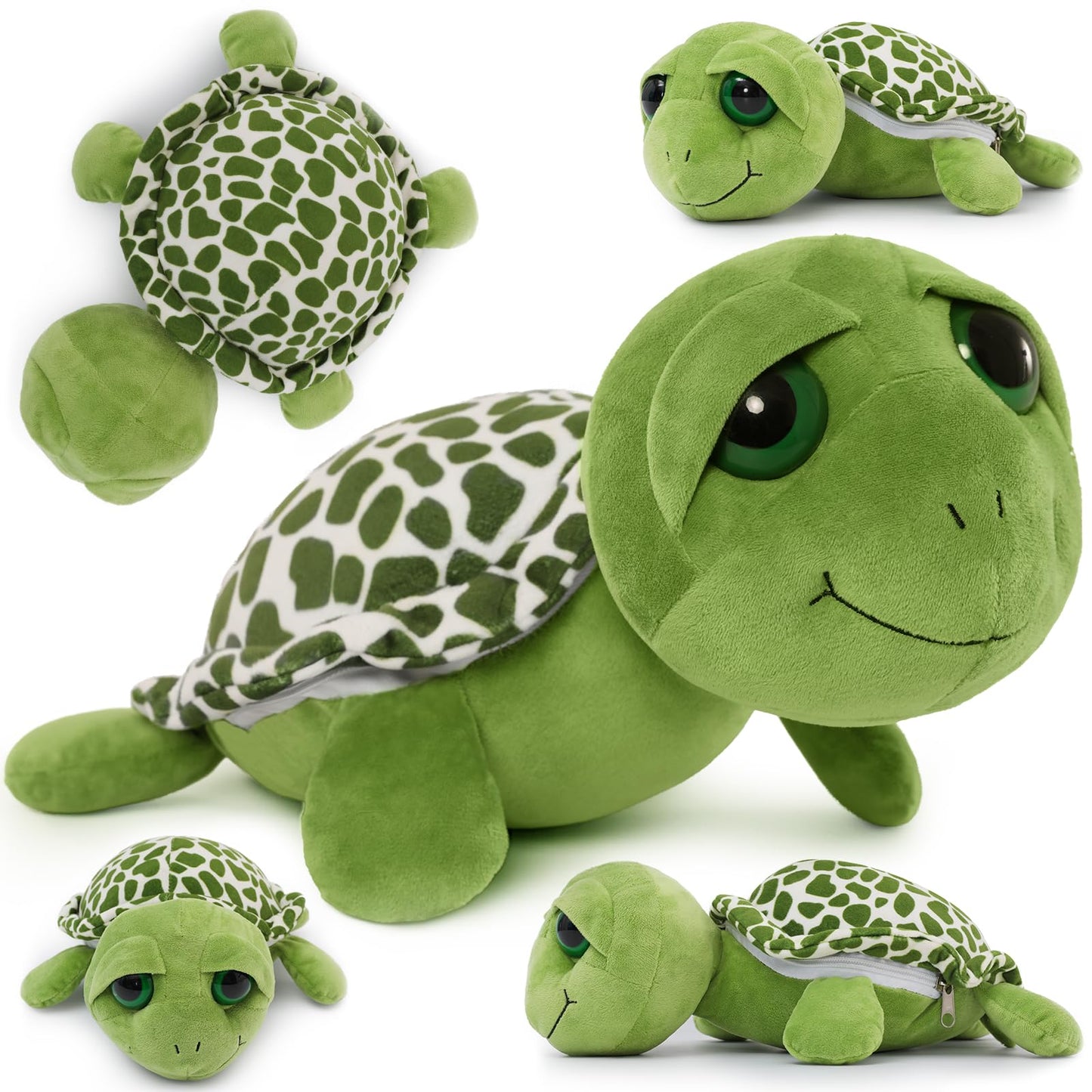 Karister 6Pcs Turtle Plush Toys – 14-inch Sea Turtle Plush with Three Babies Inside Shell