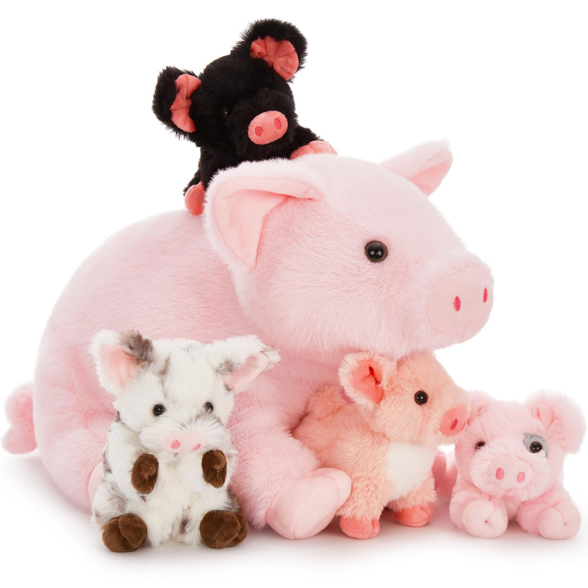 Karister 5Pcs Pig Stuffed Animal Set — 16-Inch Mommy Pig with 4 Baby Pigs