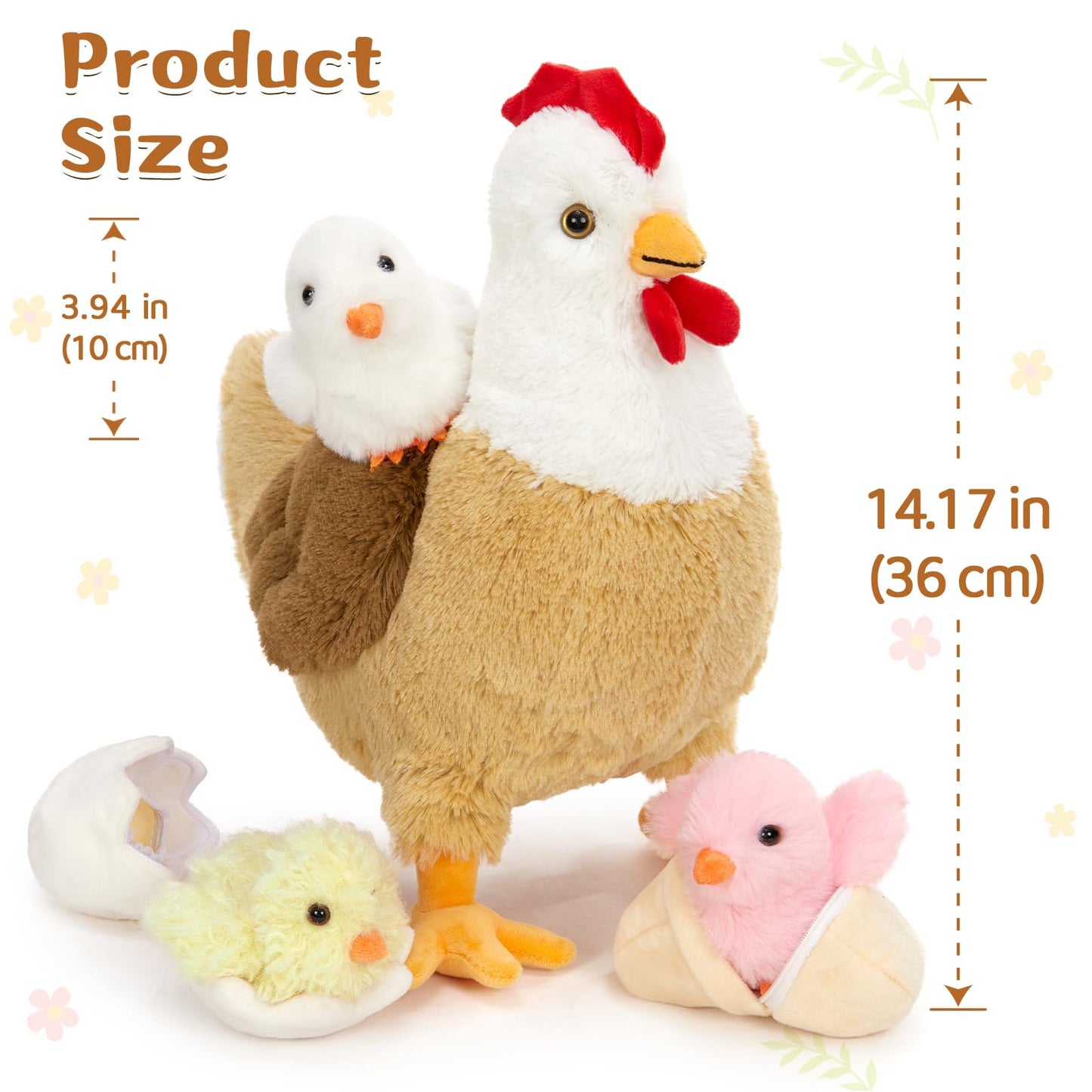 Karister 7Pcs Chicken Plush Set – Mother Hen, Baby Chicks & Nest Farm Toy