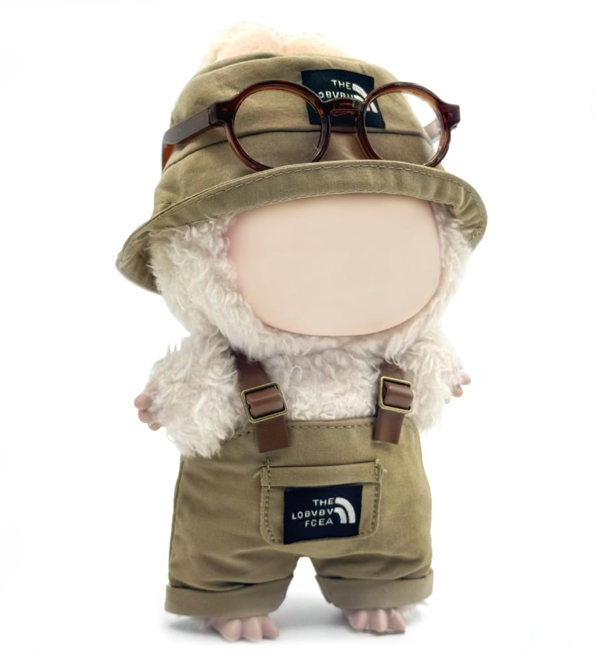 Karoking Labubu 17cm Doll Clothes: Complete Outfit with Overalls, Hat & Glasses