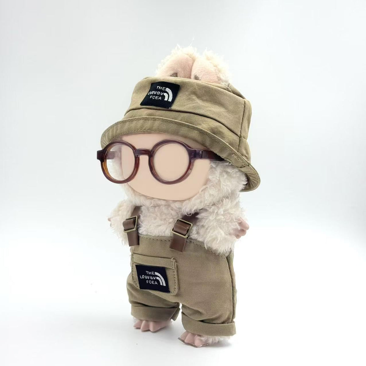 Karoking Labubu 17cm Doll Clothes: Complete Outfit with Overalls, Hat & Glasses