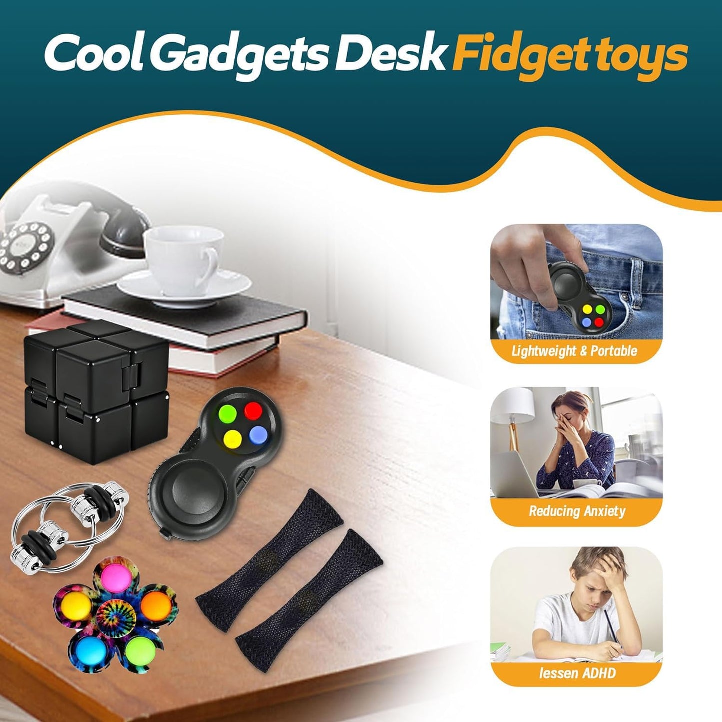 Kasdcvn 7-Piece Fidget Toys Set – Stress Relief & Focus for Kids & Adults