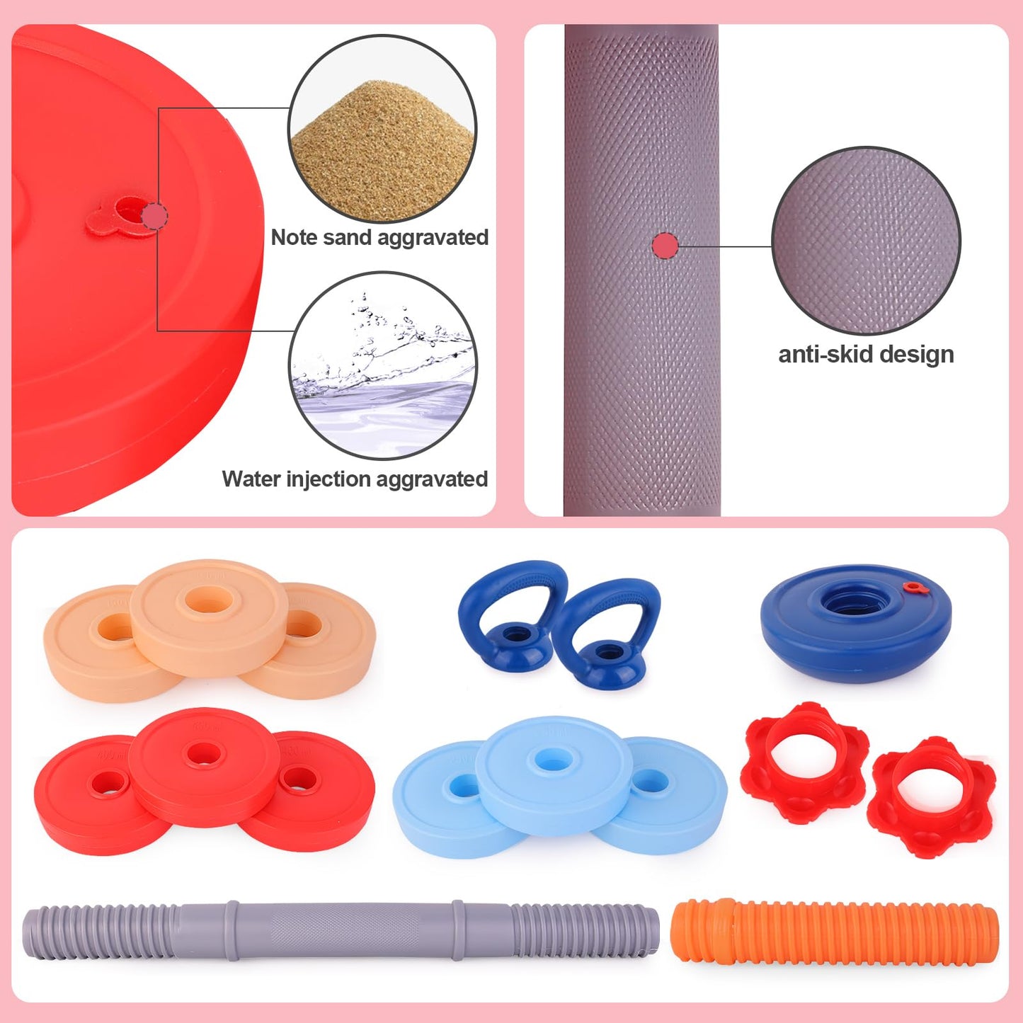 Kasebro Kids Exercise Equipment: Adjustable Dumbbells & Kettlebell