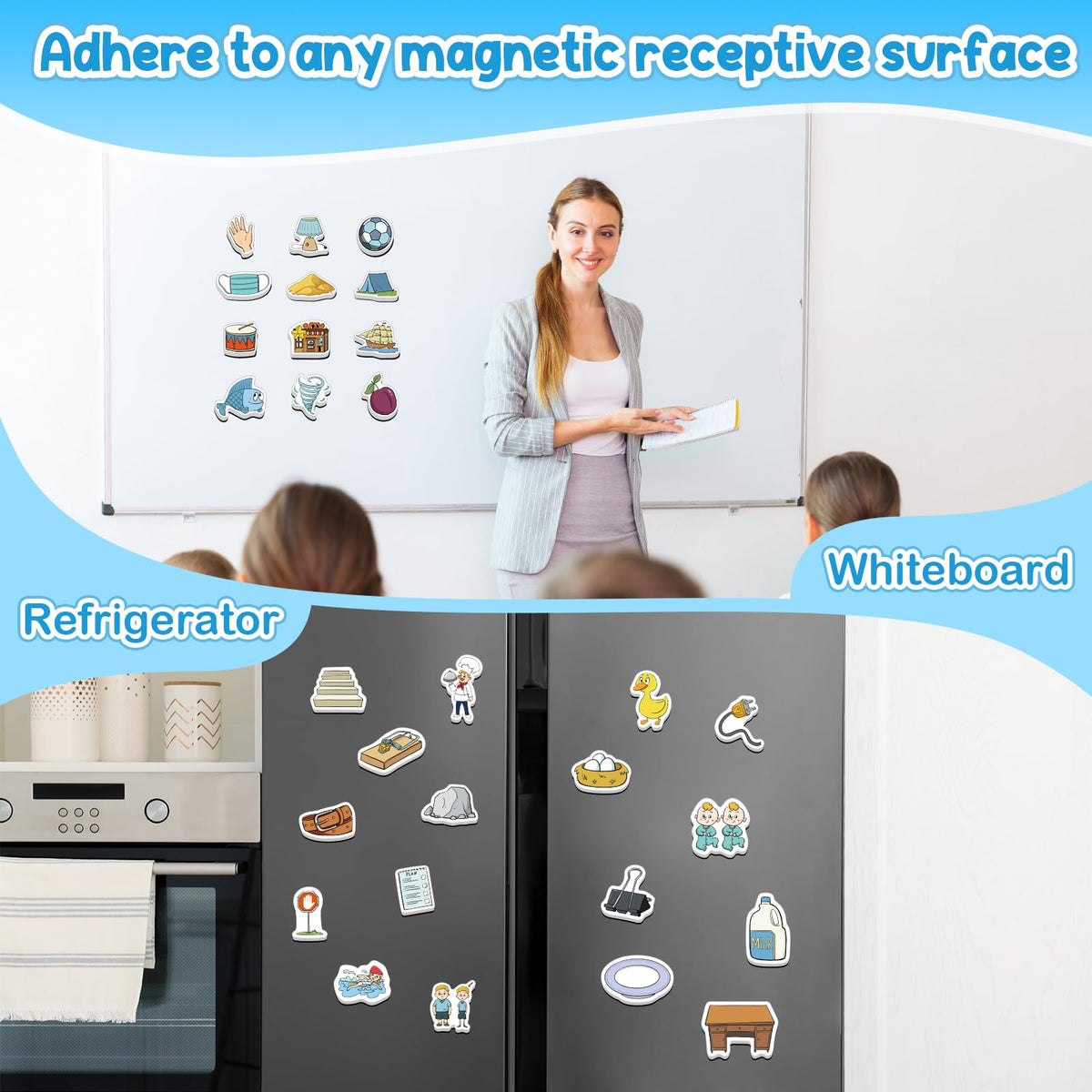 KASFALCI CVCC & CCVC Word Games – 50 Magnetic Foam Magnets for Kids