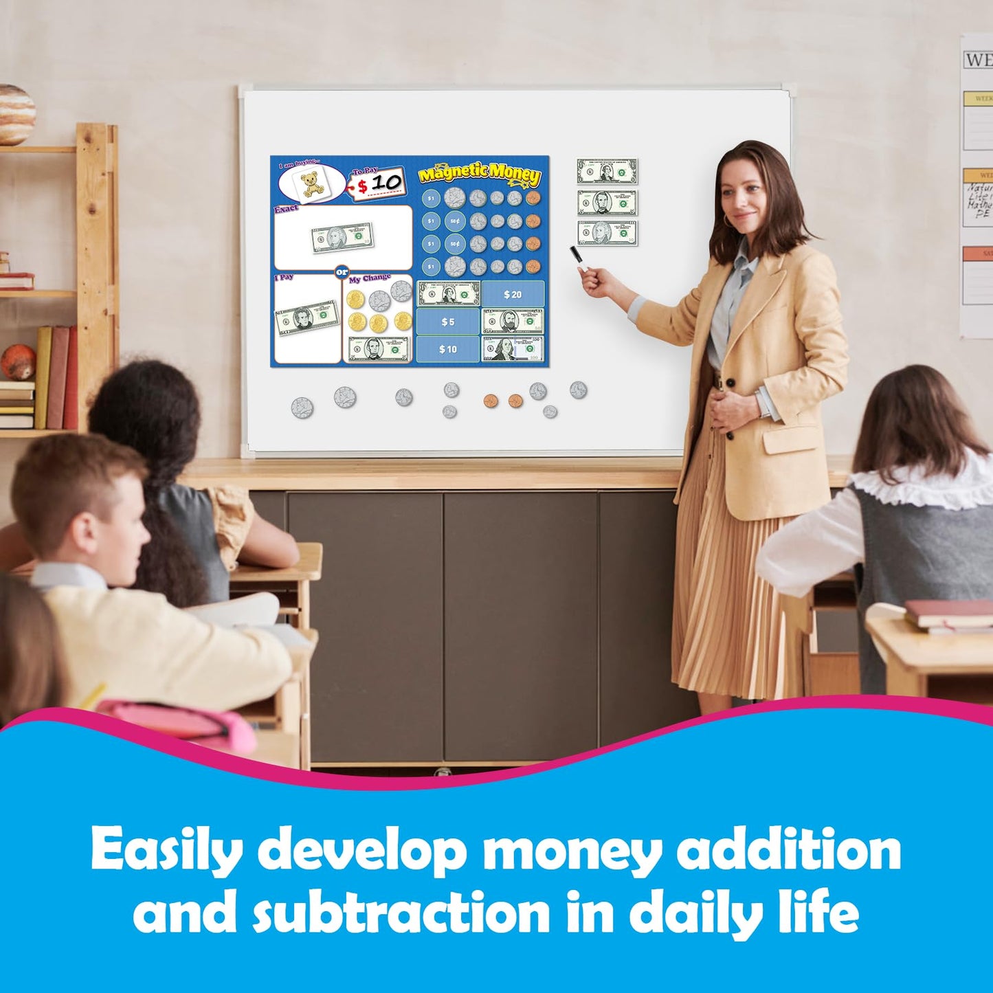 KASFALCI 60 PCS Magnetic Money for Kids – Learning & Math Manipulatives