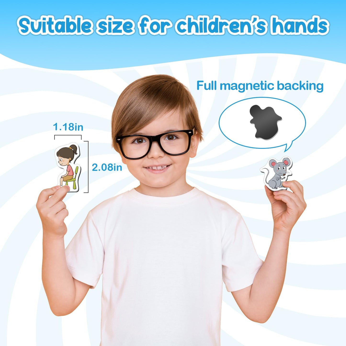 Kasfalci CVC Word Games – 50 Magnetic Foam Objects for Reading & Phonics