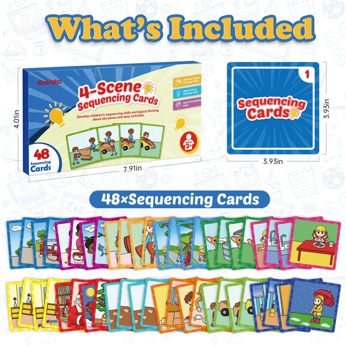KASFALCI Sequencing Cards | Sequence Game for Kids | Speech Therapy & Social Skills