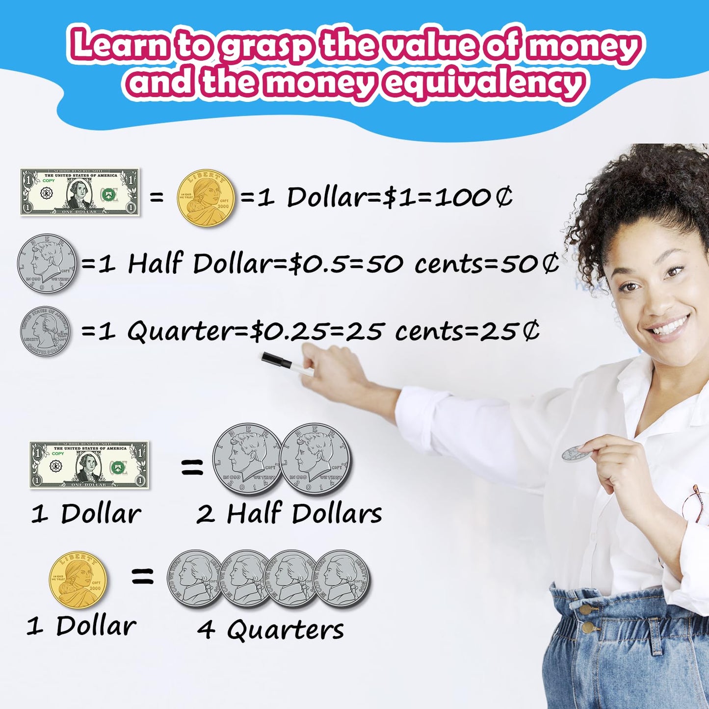 KASFALCI 60 PCS Magnetic Money for Kids – Learning & Math Manipulatives