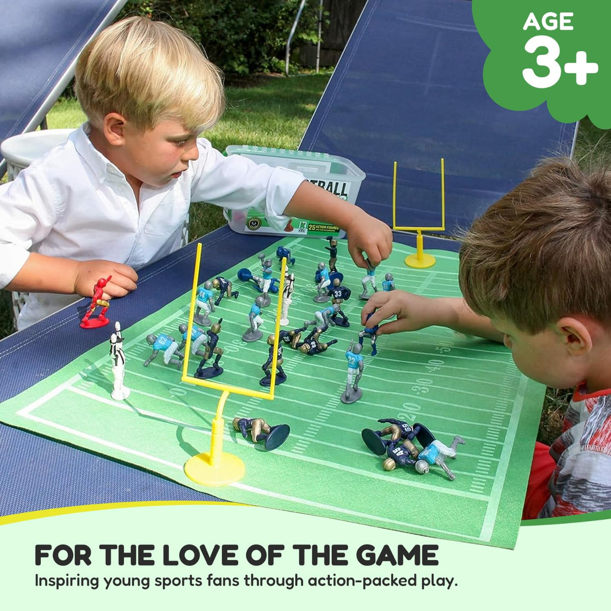 Kaskey Kids Football Guys Maroon vs Orange – 30-Piece Set with 2 Teams, Ref, Field & Travel Case