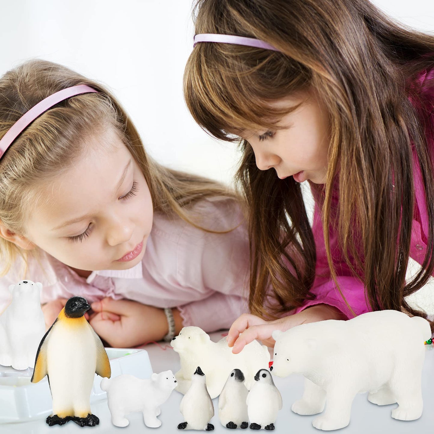 Kasyat 16 Pcs Polar Animals Figurines – Arctic Figures for Party Decor