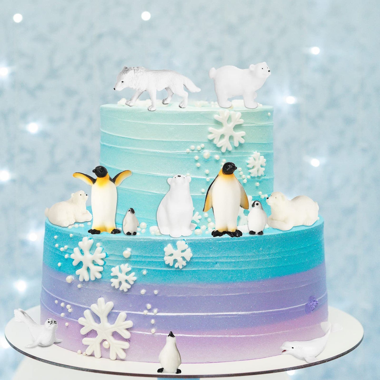 Kasyat 16 Pcs Polar Animals Figurines – Arctic Figures for Party Decor