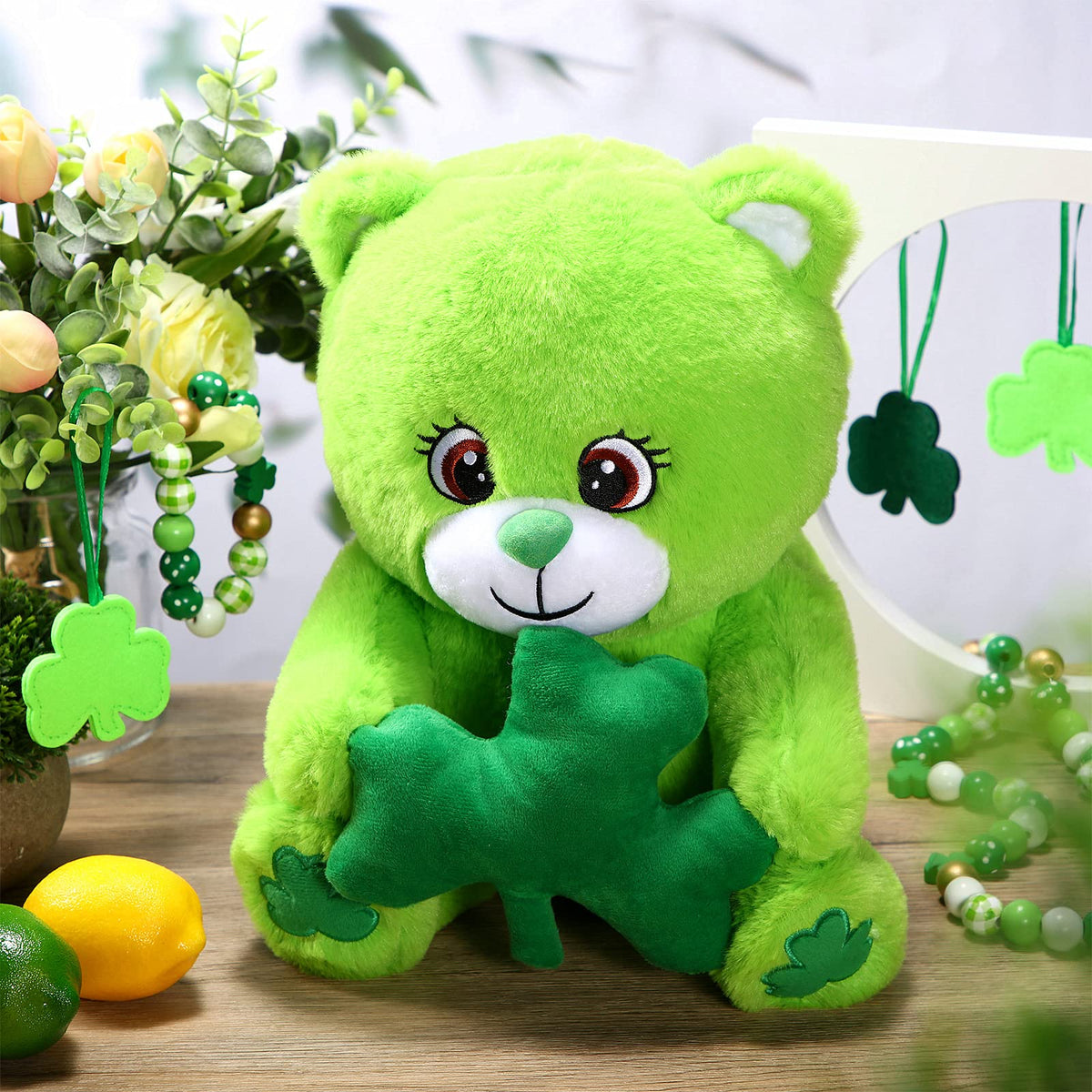 Kasyat St. Patrick's Day Bear – 12-Inch Green Plush with Shamrock