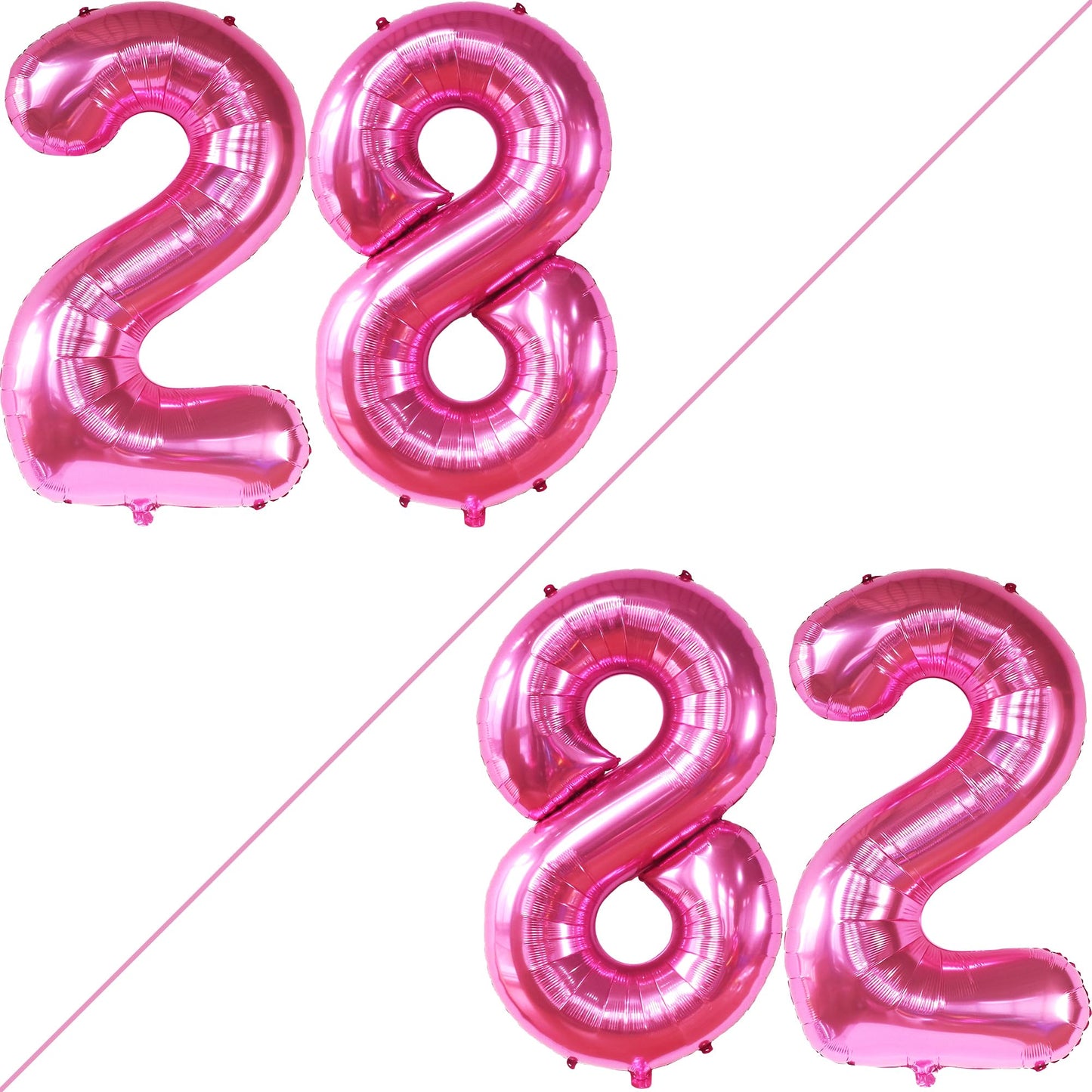 KatchOn 40-Inch Hot Pink 28 Balloon Number | 28th Birthday Decor