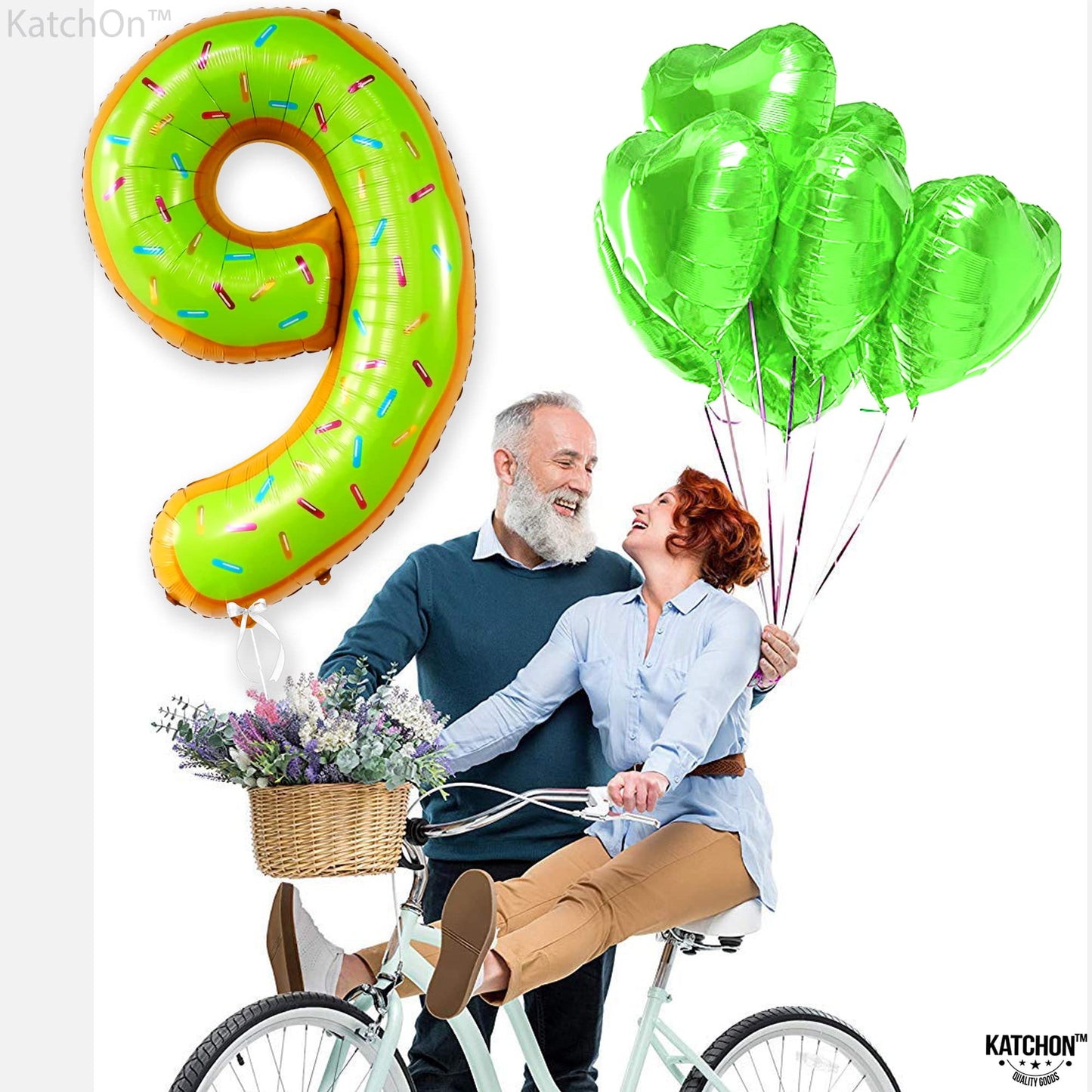 KatchOn Huge 40-Inch Donut Number 9 Balloon | 9th Birthday & Anniversary Decor