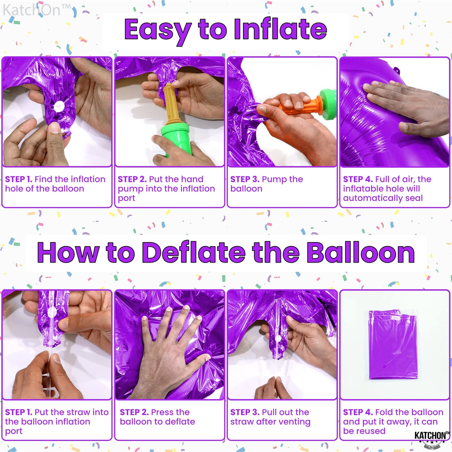 KatchOn Giant Purple Number 7 Balloon – 40 Inch | 7th Birthday Decorations