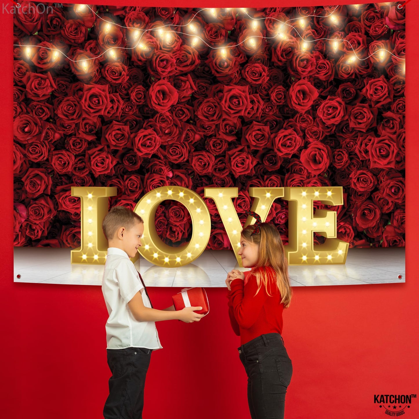 KatchOn 7x5ft Fabric Love Backdrop | Valentine Photography Backdrop