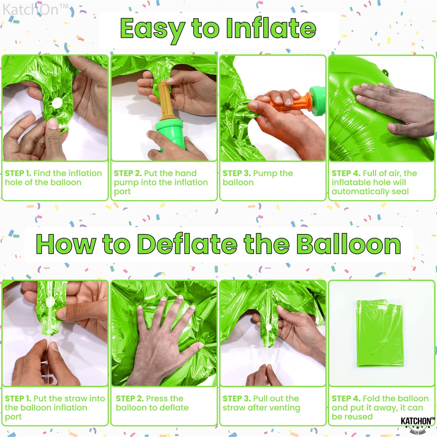 KatchOn Large Green Number 1 Balloon – 40 Inch Mylar Foil | 1st Birthday & Safari Theme Decor