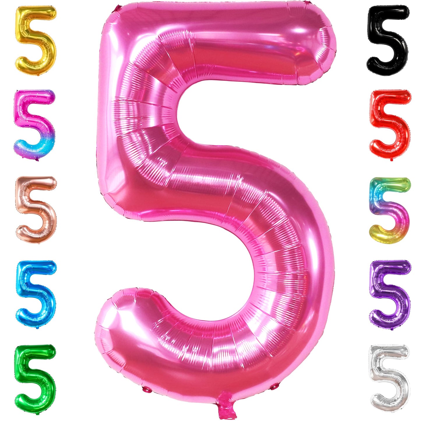 KatchOn Giant Hot Pink 40-Inch 5 Balloon – 5th Birthday Number Balloon Decor