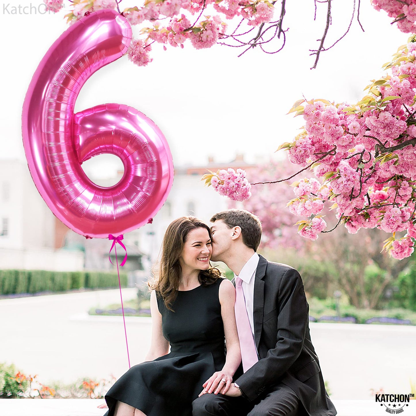 KatchOn Giant Hot Pink Number 6 Balloon - 40 Inch | 6th Birthday Decor for Girls | Pink Birthday Balloon
