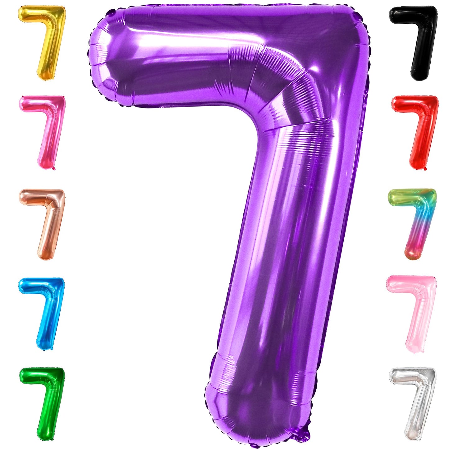 KatchOn Giant Purple Number 7 Balloon – 40 Inch | 7th Birthday Decorations