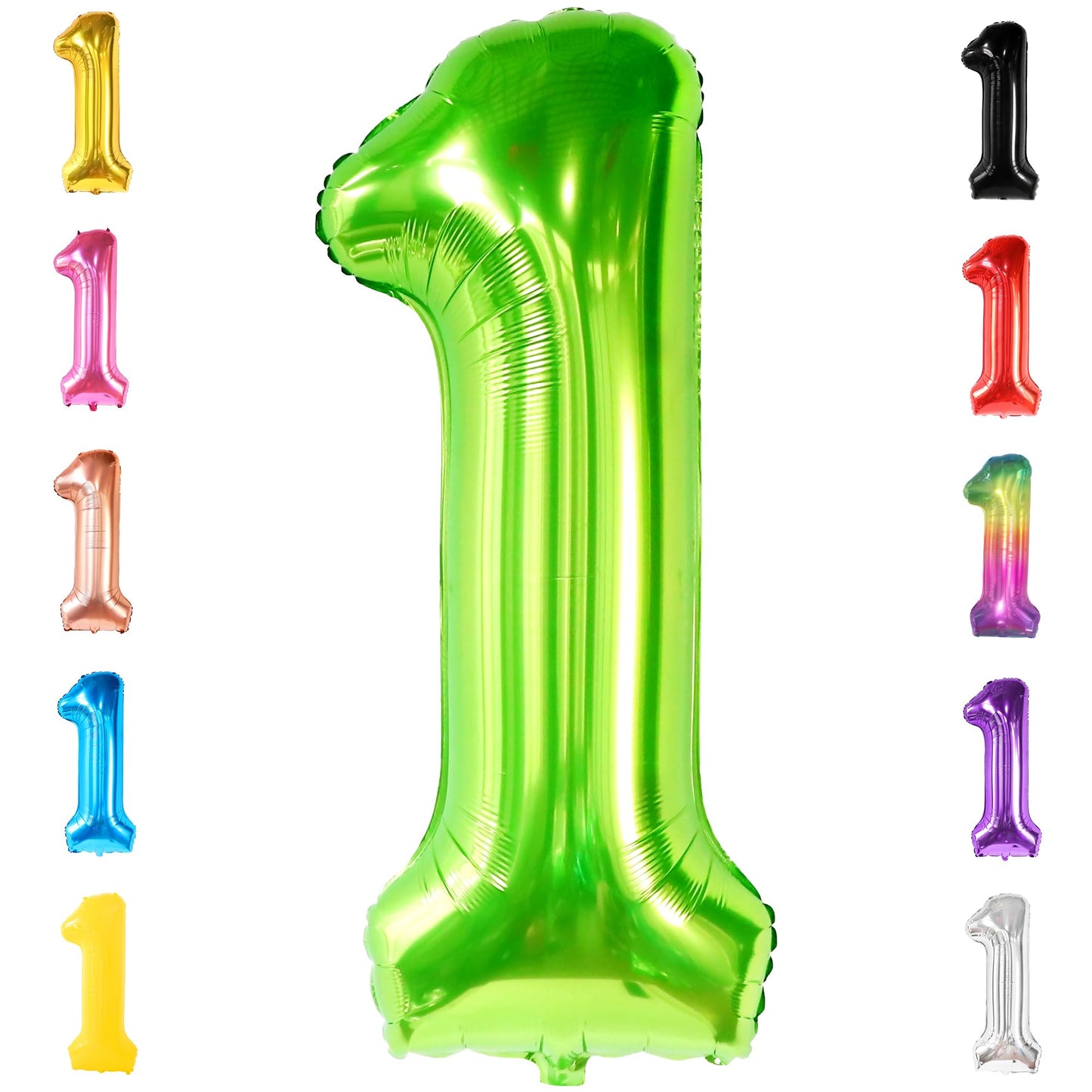 KatchOn Large Green Number 1 Balloon – 40 Inch Mylar Foil | 1st Birthday & Safari Theme Decor