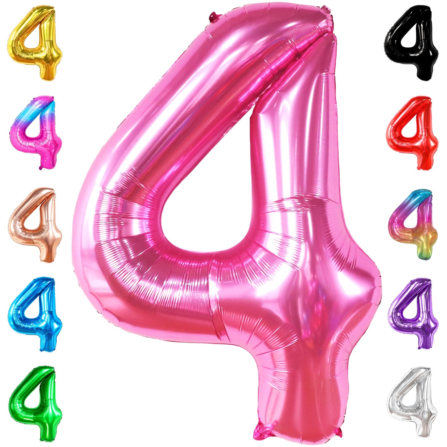 KatchOn Hot Pink 40-Inch Number 4 Balloon – 4th Birthday Party Decor