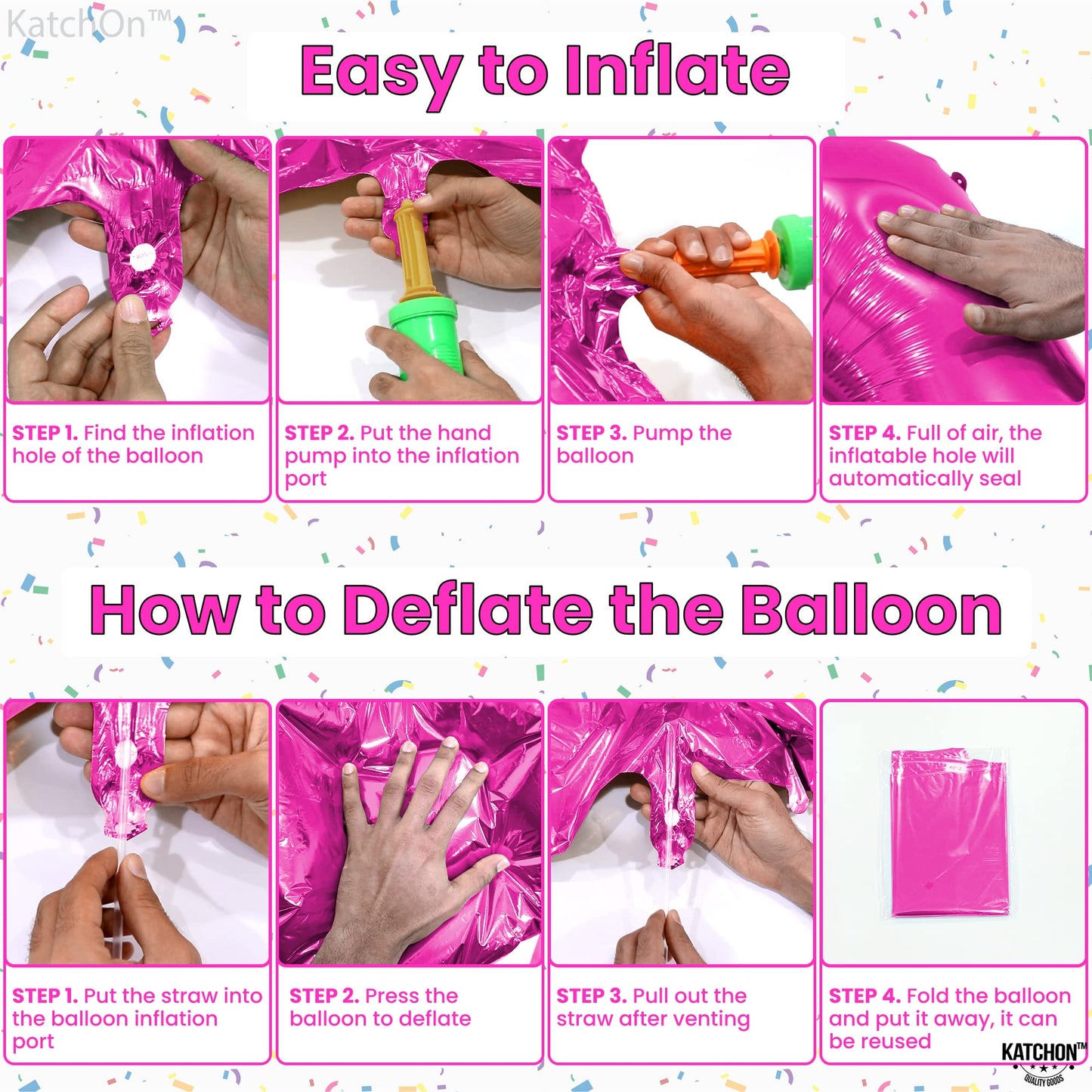 KatchOn Giant Hot Pink 40-Inch 5 Balloon – 5th Birthday Number Balloon Decor