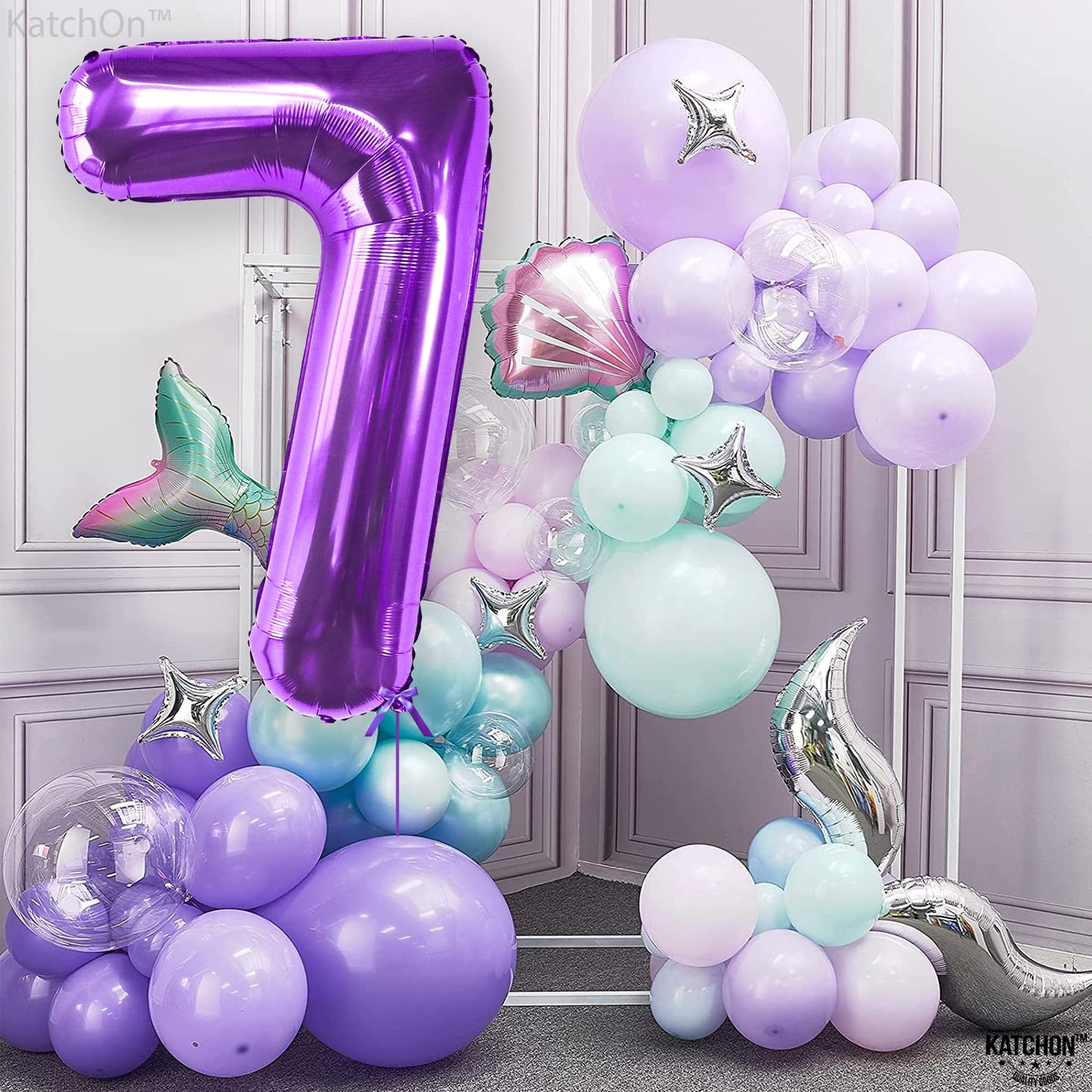 KatchOn Giant Purple Number 7 Balloon – 40 Inch | 7th Birthday Decorations