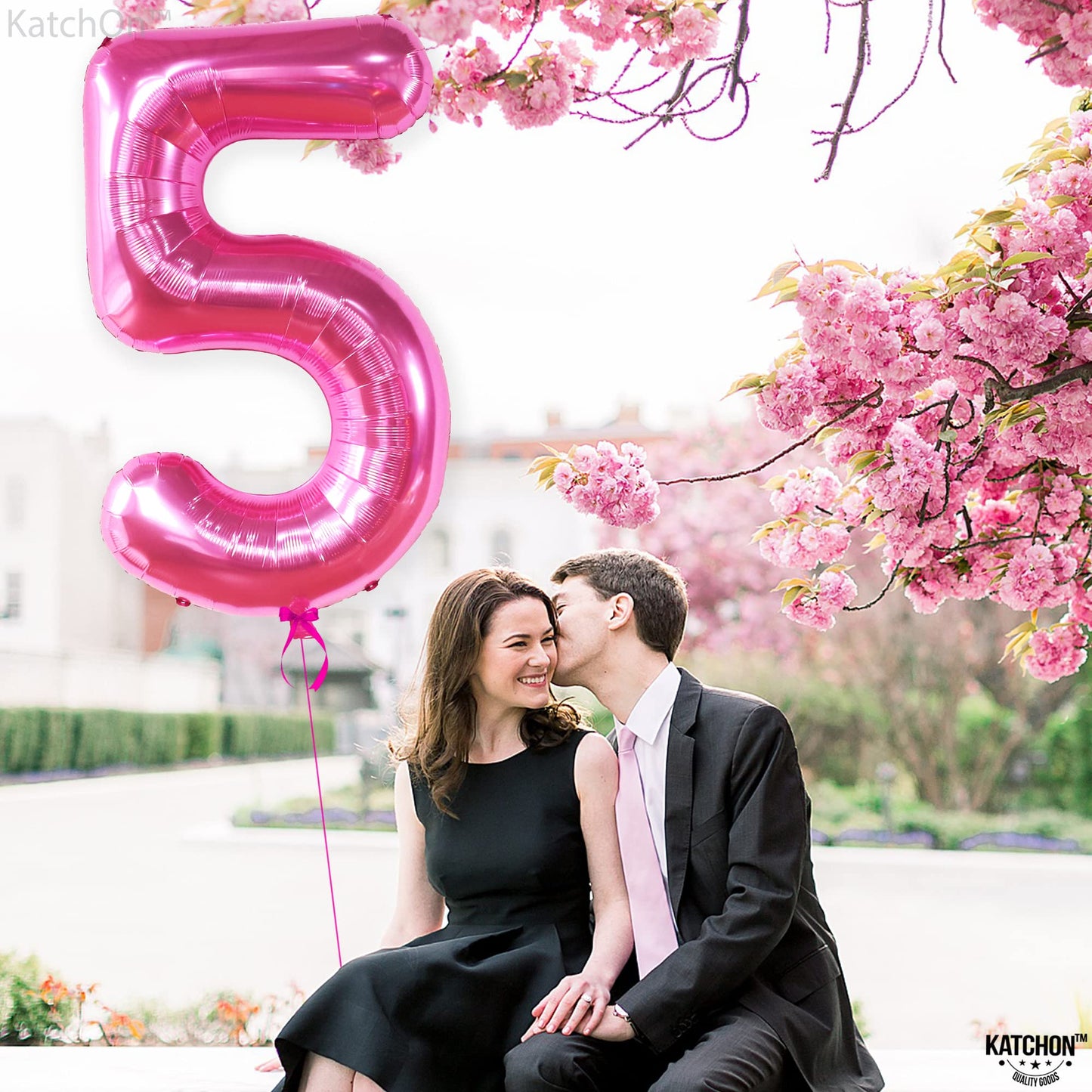 KatchOn Giant Hot Pink 40-Inch 5 Balloon – 5th Birthday Number Balloon Decor