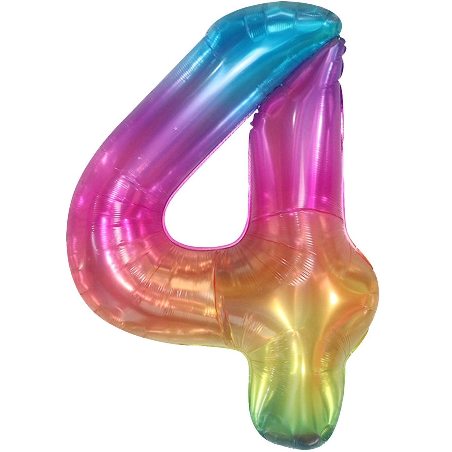 KatchOn Giant Rainbow 4 Balloon - 40 Inch Number 4 Balloon for 4th Birthday & Rainbow Party Decor