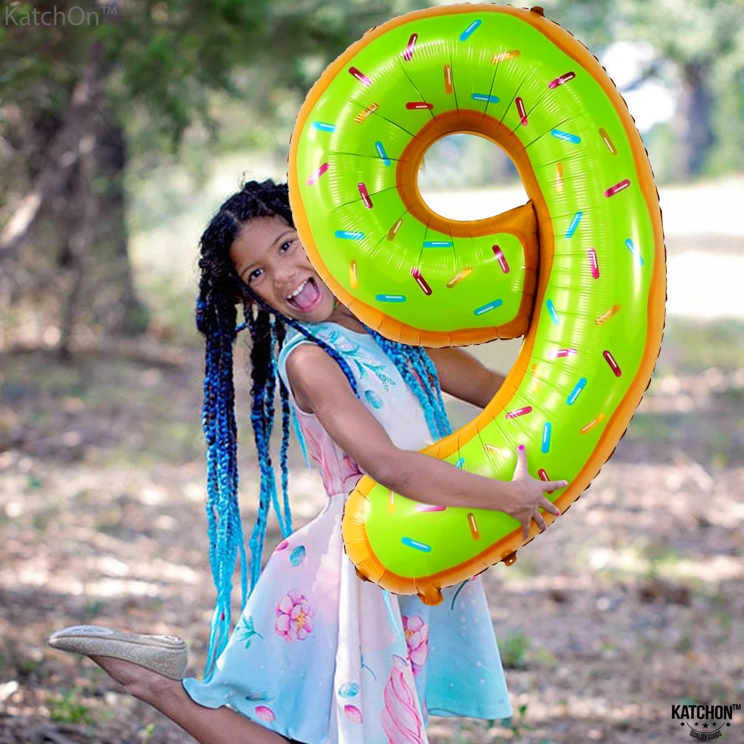 KatchOn Huge 40-Inch Donut Number 9 Balloon | 9th Birthday & Anniversary Decor