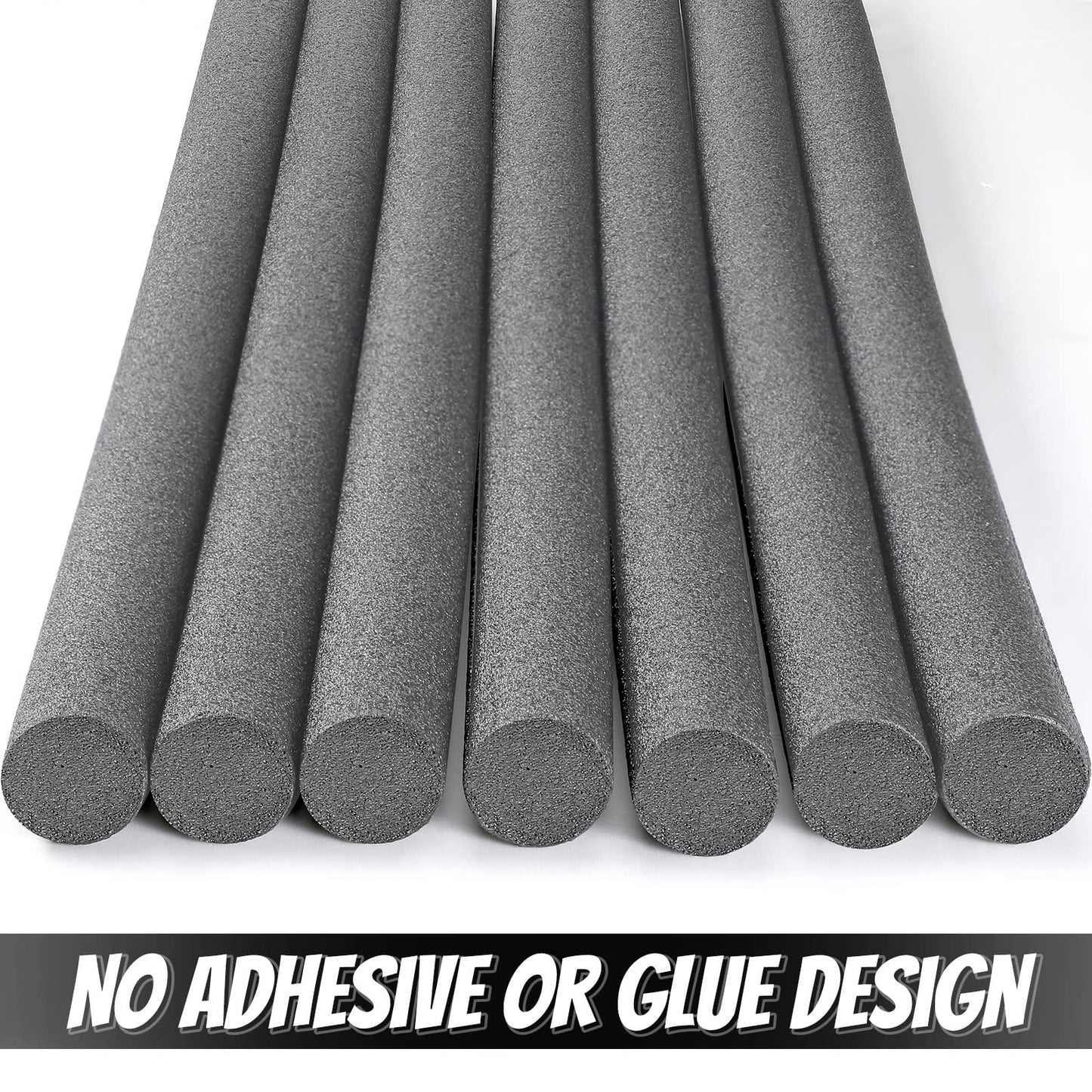 Kathfly 12 Pcs Floating Pool Noodles – Foam Tubes 1.5 x 35 Inches – Ash Black