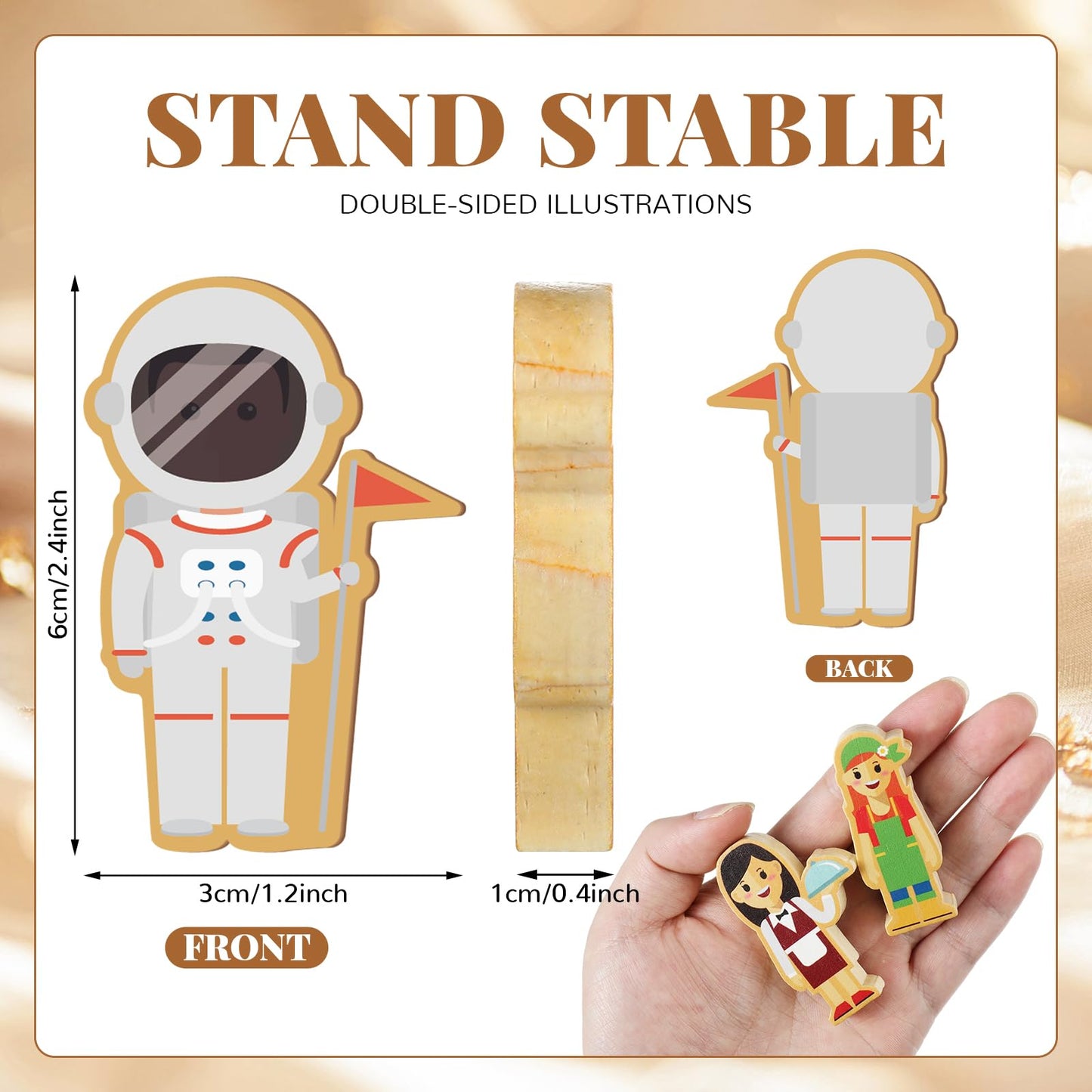 Kathfly 36 Pcs Wooden Community Helpers – Multicultural Career Figurines for Preschool