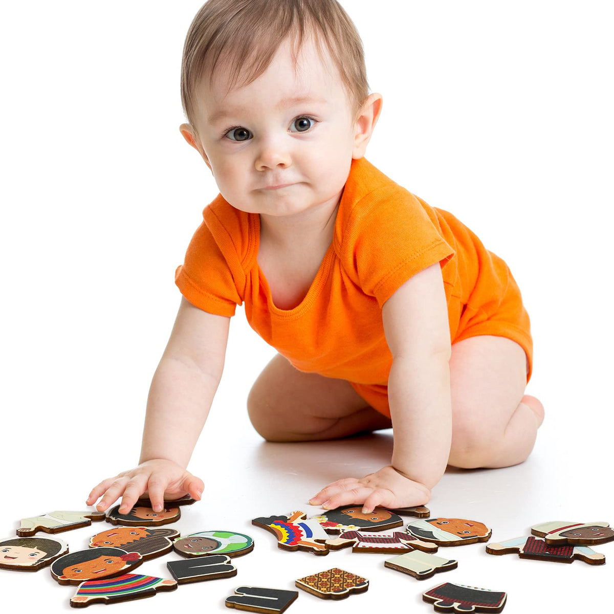 Kathfly Wooden Multicultural Doll Puzzles – Interchangeable Dress Up Diversity