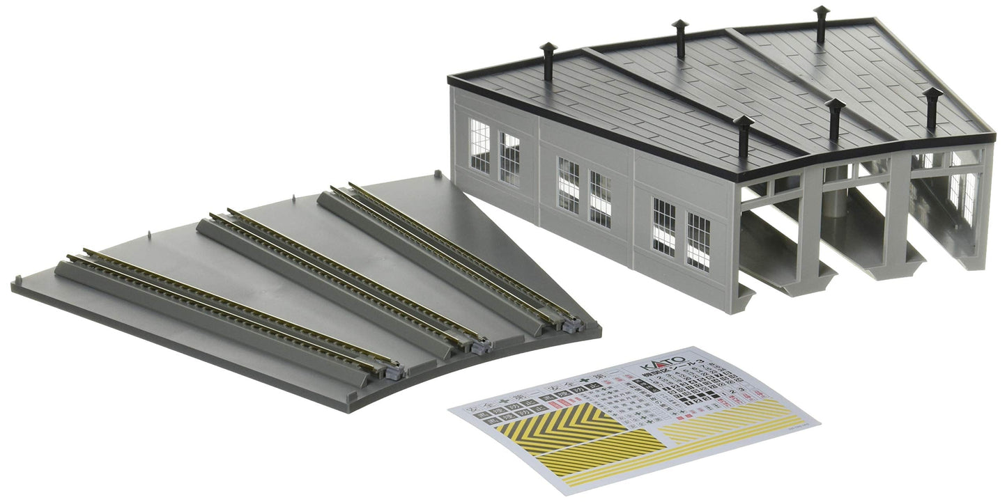 Kato KAT23240 N 3-Stall Roundhouse – Expandable N-Scale Engine Depot