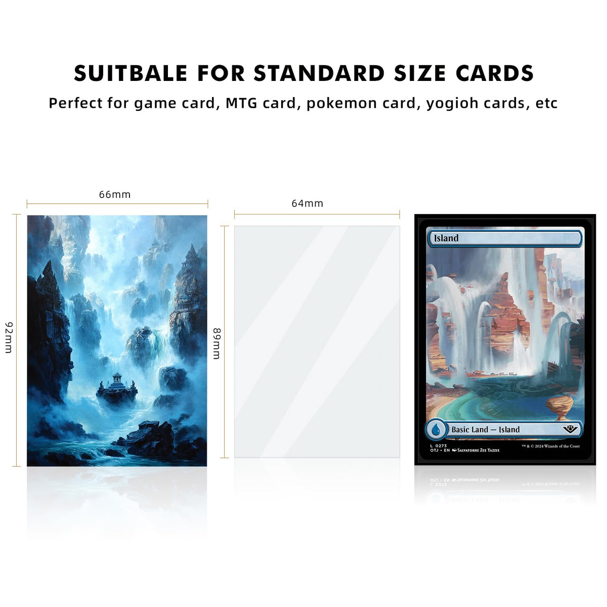 Katomula Island Art Card Sleeves – 100 Outer + 100 Inner Sleeves for MTG (Standard Size)